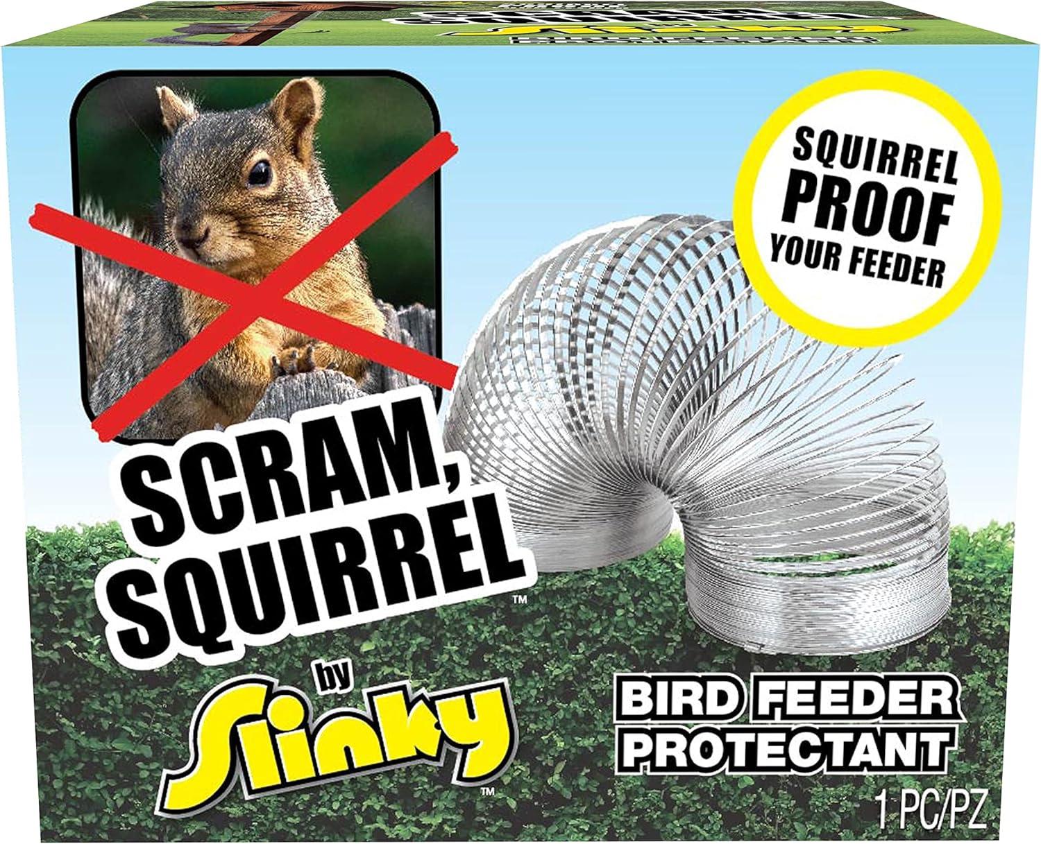 imageJust Play Scram Squirrel by Slinky SquirrelProof Bird Feeder Accessory that Guards Bird Seed Kids Toys for Ages 5 Up by Just Play