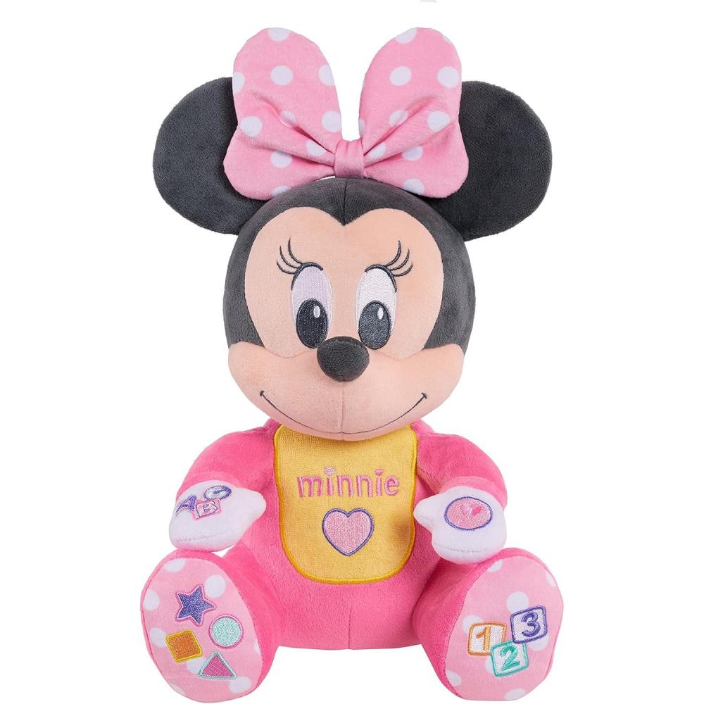 imageDisney Baby Musical Discovery Plush Minnie Mouse with Sounds and Phrases Sings ABCs 123s and Colors Songs Kids Toys for Ages 06 Month by Just PlayMinnie