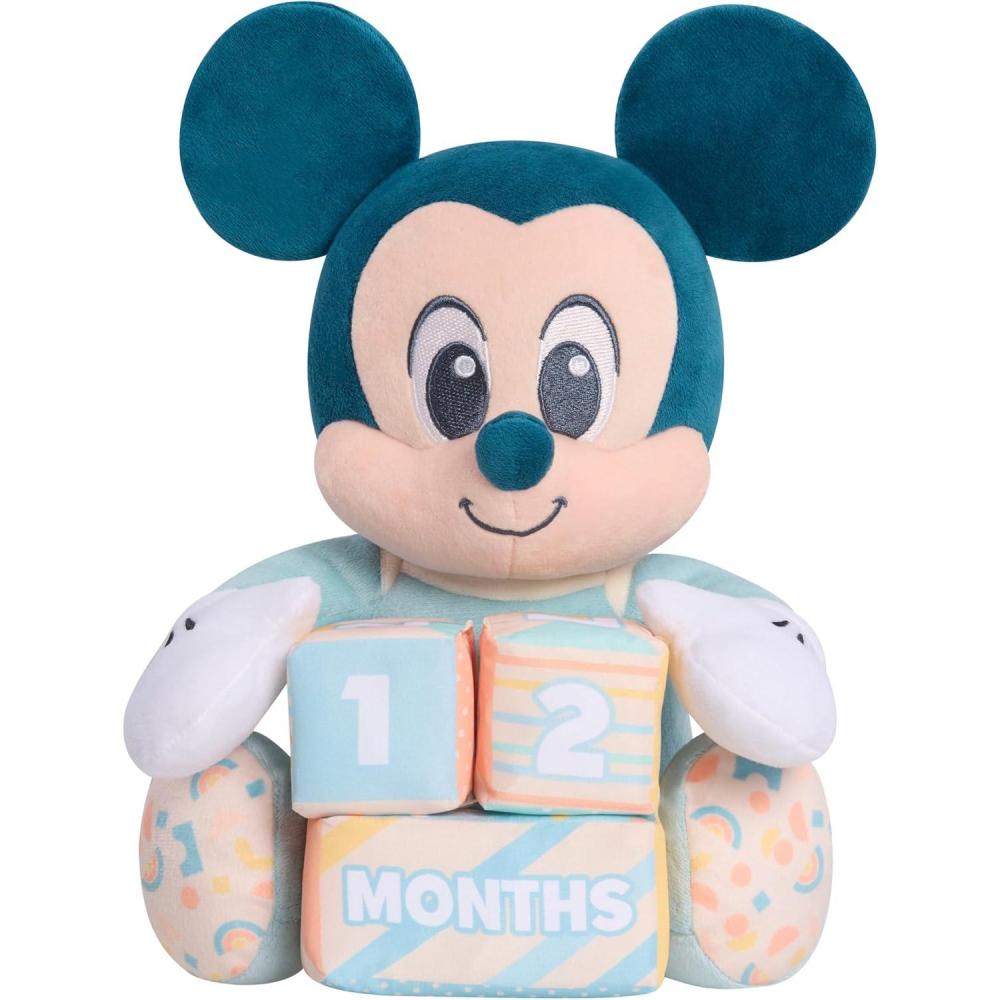 imageJust Play Disney Baby My First Year Mickey Mouse and Milestone Blocks 11inch Plush Toy 4Pieces Kids Toys for Ages 0