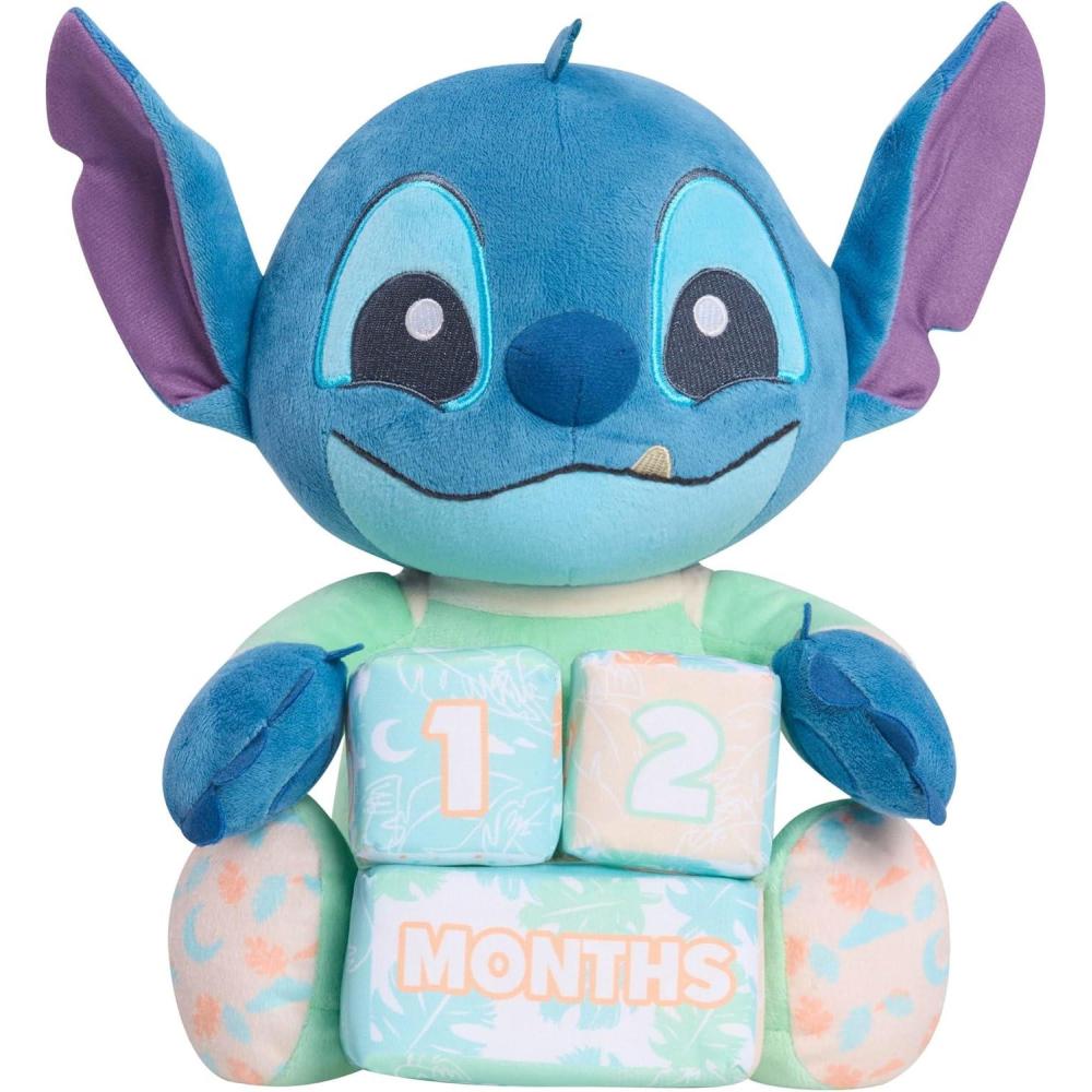 imageJust Play Disney Baby My First Year Stitch and Milestone Blocks 105inch Plush Toy 4Pieces Kids Toys for Ages 0