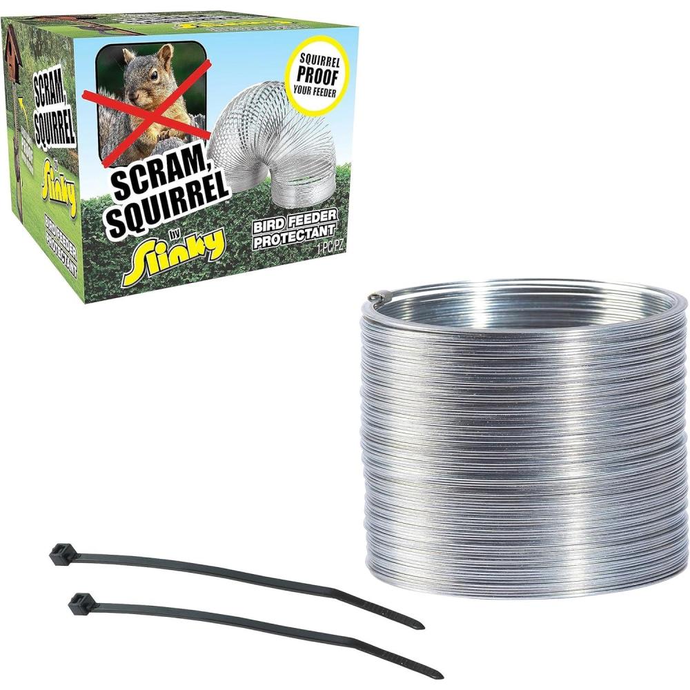 imageJust Play Scram Squirrel by Slinky SquirrelProof Bird Feeder Accessory that Guards Bird Seed Kids Toys for Ages 5 Up by Just Play