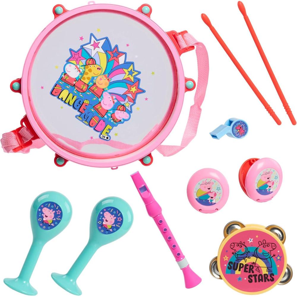 imagePeppa Pig Party Drum Set 10Pieces 6 Musical Instruments Pretend Play Musical Education Kids Toys for Ages 18 Month Amazon Exclusive by Just Play