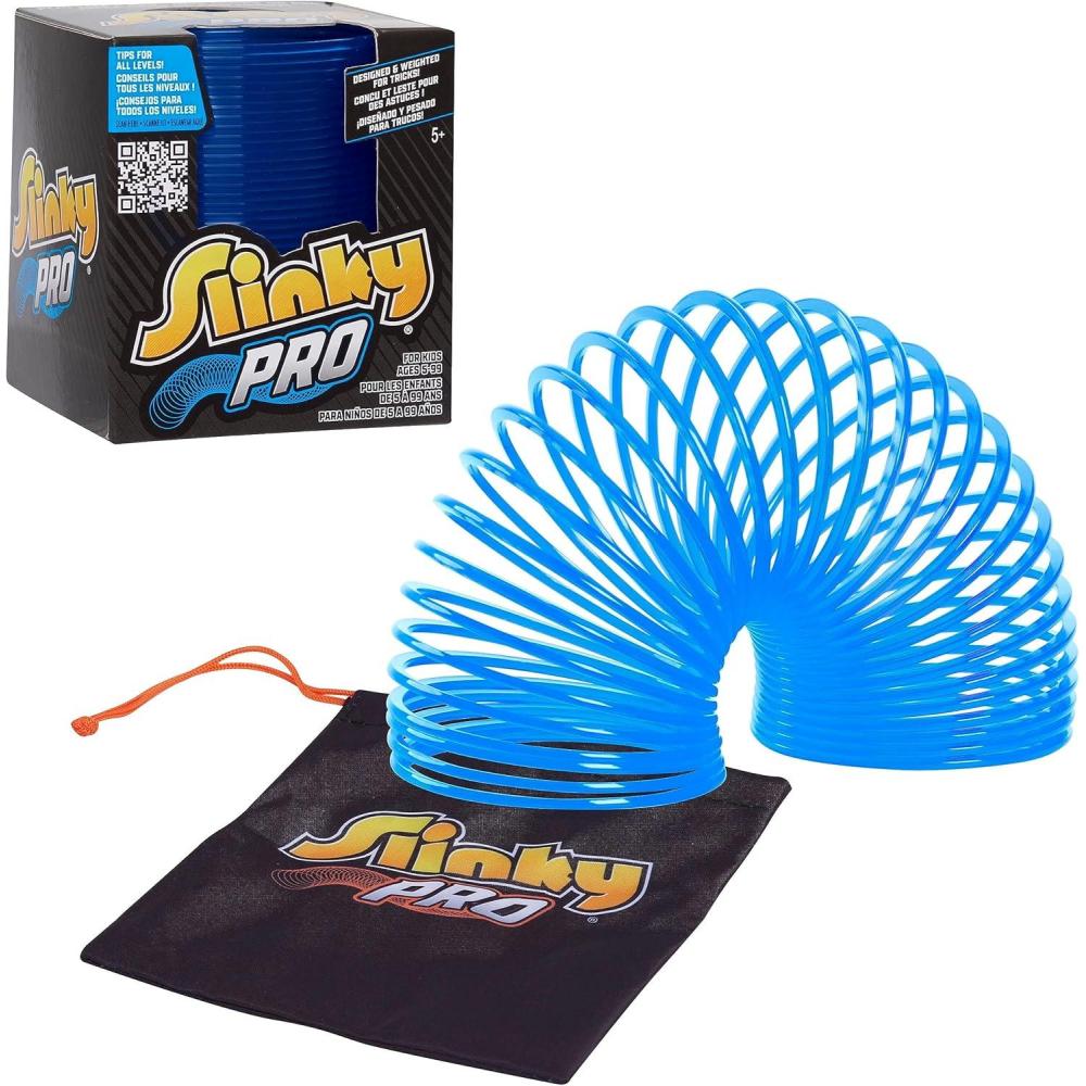 imageSlinky Pro Plastic Spring Fidget Toy Blue 34inch Diameter Kids Toys for Ages 5 Up by Just Play