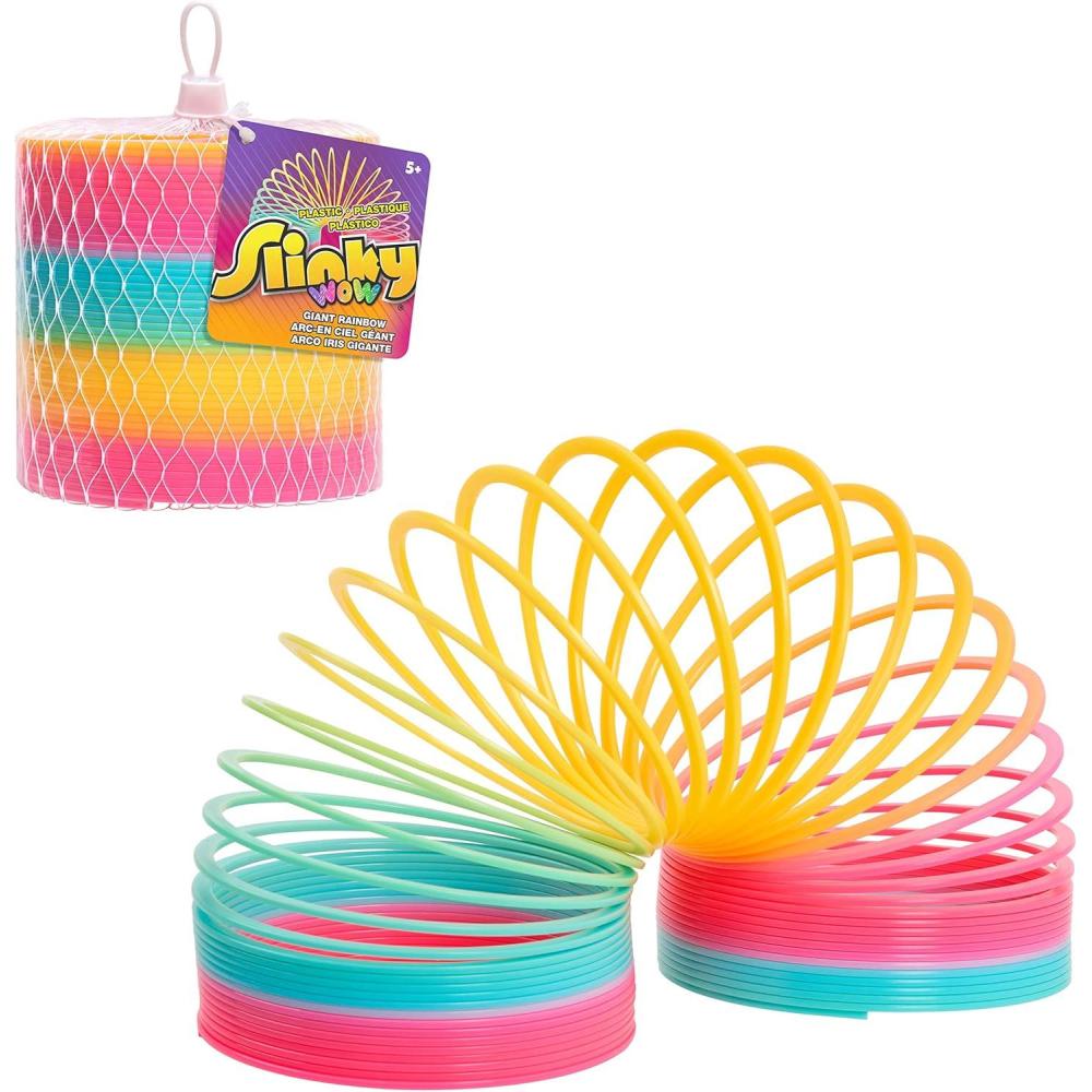 imageSlinky the Original Walking Spring Toy 5inch Diameter Plastic Rainbow Giant Slinky Fidget Toy Kids Toys for Ages 5 Up by Just Play