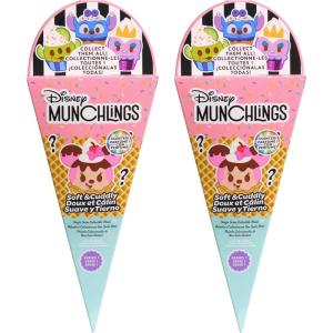 Disney Munchlings Single Serve Scented Collectible Plush 2-Pack, Holiday Stocking Stuffers, Gifts, Presents, Kids Toys for Ages 0+ by Just Play