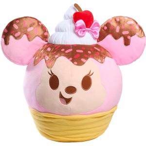 Disney Munchlings Squeeze-A-Munch XL Scented Strawberry Sundae Waffle Bowl Minnie Mouse 16-inch Plush, Kids Toys for Ages 0+ by Just Play