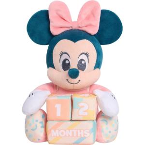 Just Play Disney Baby My First Year Minnie Mouse and Milestone Blocks, 11.75-inch Plush Toy, 4-Pieces, Kids Toys for Ages 0(Large)