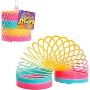 Slinky the Original Walking Spring Toy, 5-inch Diameter Plastic Rainbow Giant Slinky, Fidget Toy, Kids Toys for Ages 5 Up by Just Play