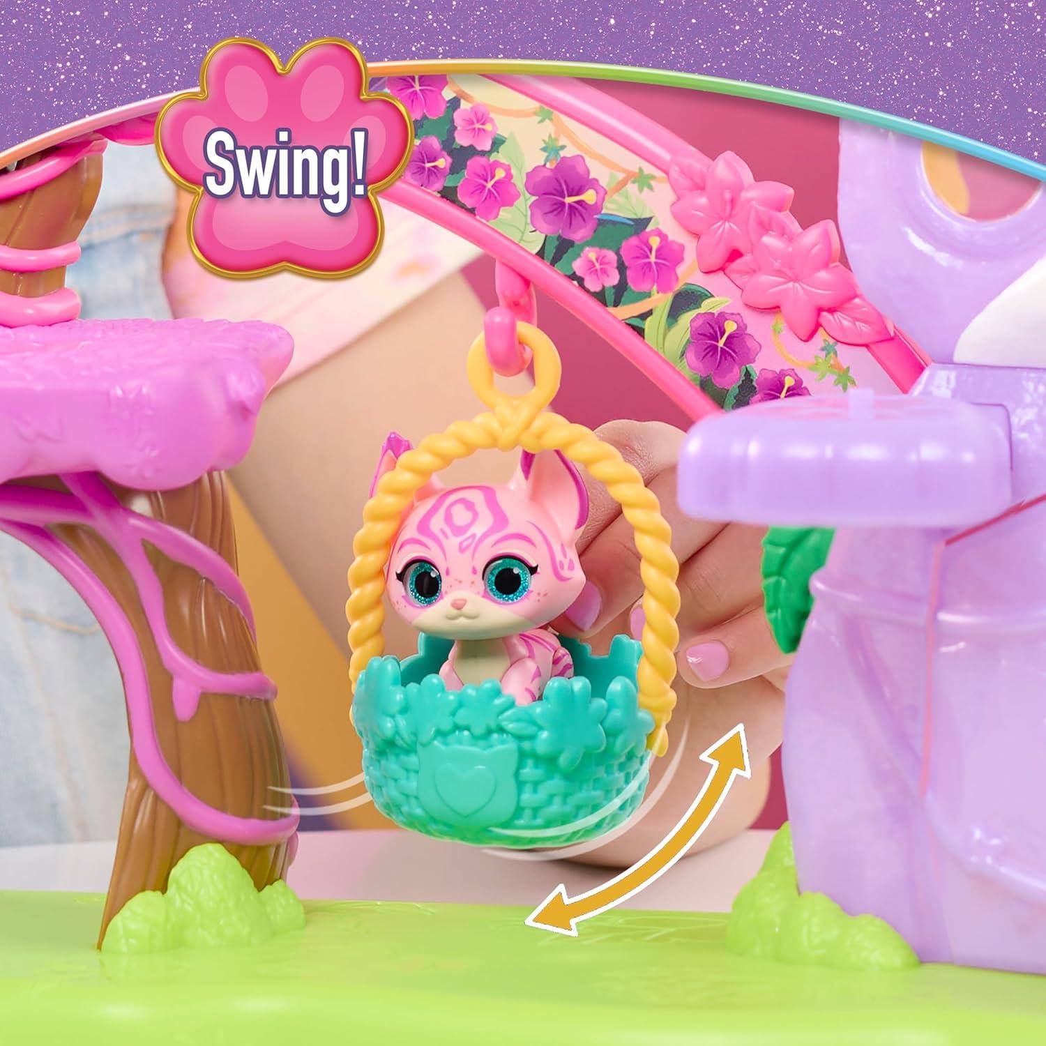 imageDisney Jr SuperKitties SuPurr Wild Playset with Slide and Swing 5Pieces 3 Poseable Figures Toy for Fans Girls Kids Ages 3 and Up by Just Play
