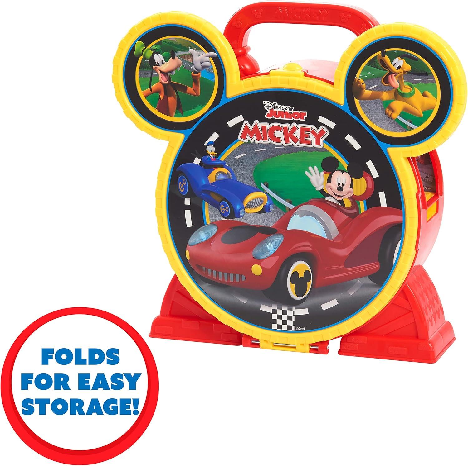 imageDisney Junior Mickey Mouse Stow n Go Garage Figure and Vehicle Playset Kids Toys for Ages 3 Up by Just Play