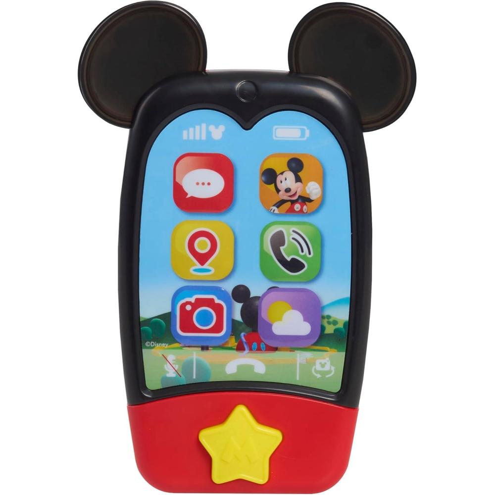 imageDisney Jr Mickey Mouse Clubhouse 6inch Mobile Phone with Lights and Sounds Pretend Play Touchscreen Cell Phone for Kids Travel Toy for Fans Boys Kids Ages 3 and Up by Just Play