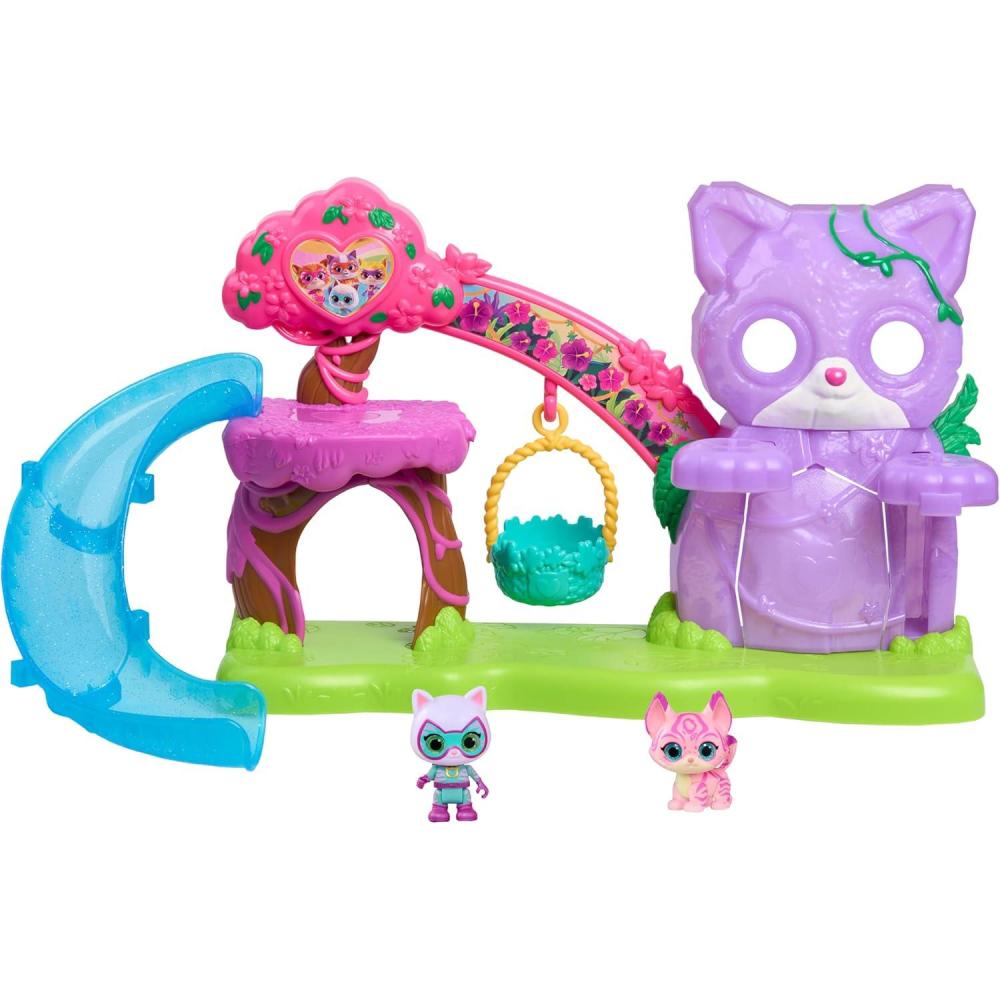 imageDisney Jr SuperKitties SuPurr Wild Playset with Slide and Swing 5Pieces 3 Poseable Figures Toy for Fans Girls Kids Ages 3 and Up by Just Play