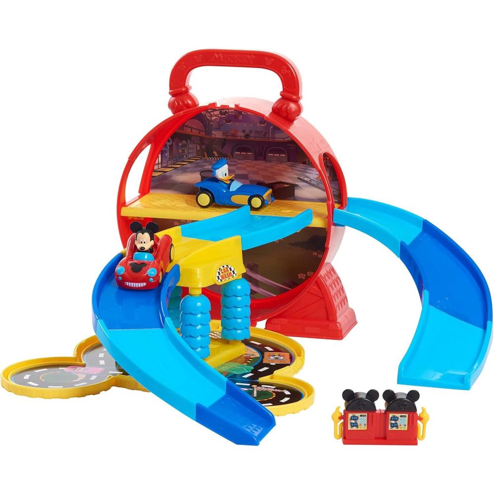 imageDisney Junior Mickey Mouse Stow n Go Garage Figure and Vehicle Playset Kids Toys for Ages 3 Up by Just Play