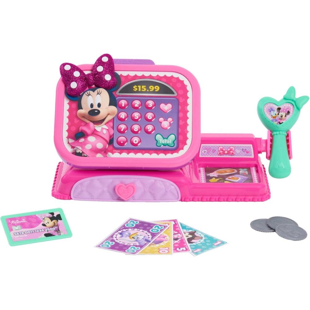 imageDisney Junior Minnie Mouse Bowtique Cash Register with Sounds Dress Up and Pretend Play Kids Toys for Ages 3 Up Amazon Exclusive by Just PlayMulticolor