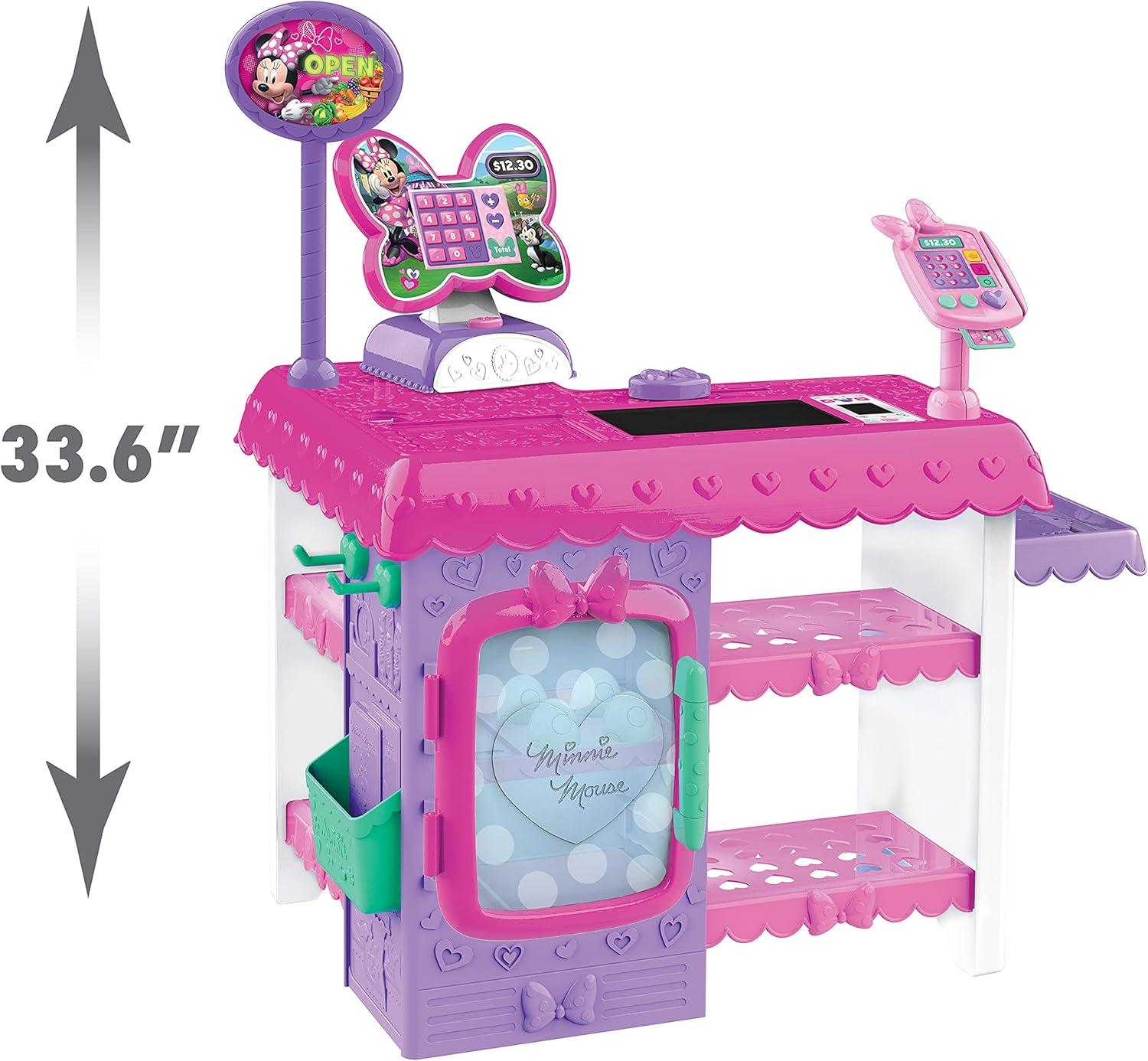 imageDisney Junior Minnie Mouse Marvelous Market Pretend Play Cash Register with Realistic Sounds 38 Play Food Pieces and Accessories Kids Toys for Ages 3 Up by Just Play