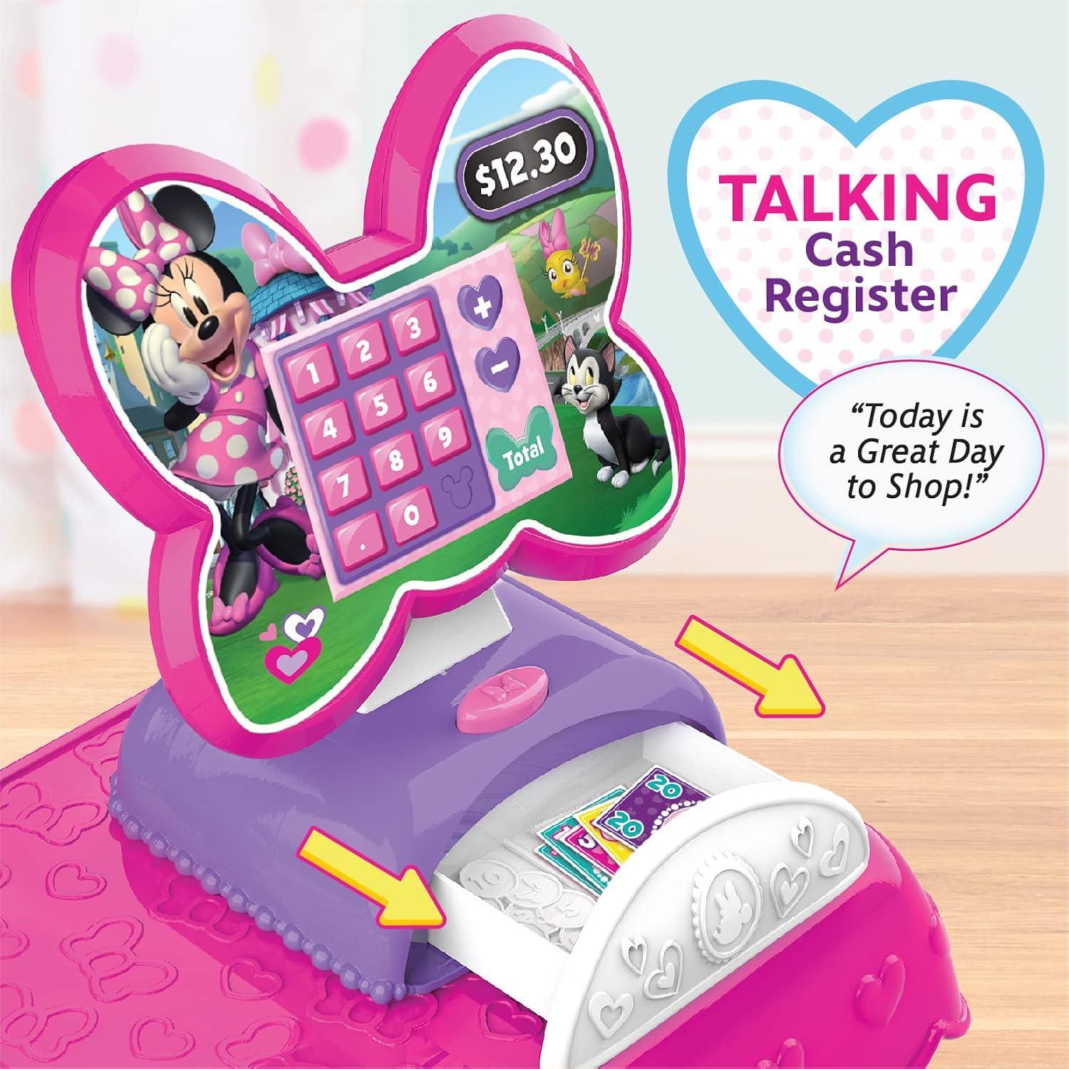 imageDisney Junior Minnie Mouse Marvelous Market Pretend Play Cash Register with Realistic Sounds 38 Play Food Pieces and Accessories Kids Toys for Ages 3 Up by Just Play