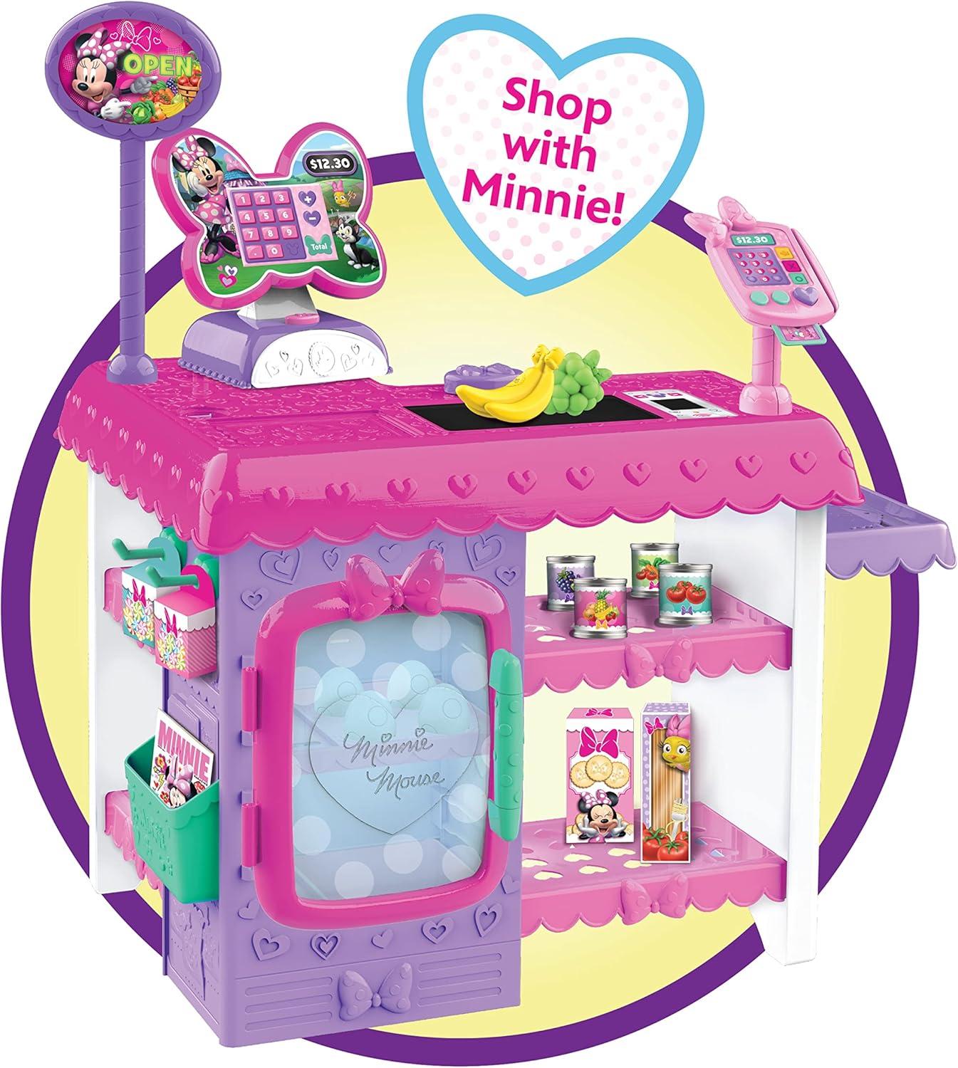 imageDisney Junior Minnie Mouse Marvelous Market Pretend Play Cash Register with Realistic Sounds 38 Play Food Pieces and Accessories Kids Toys for Ages 3 Up by Just Play