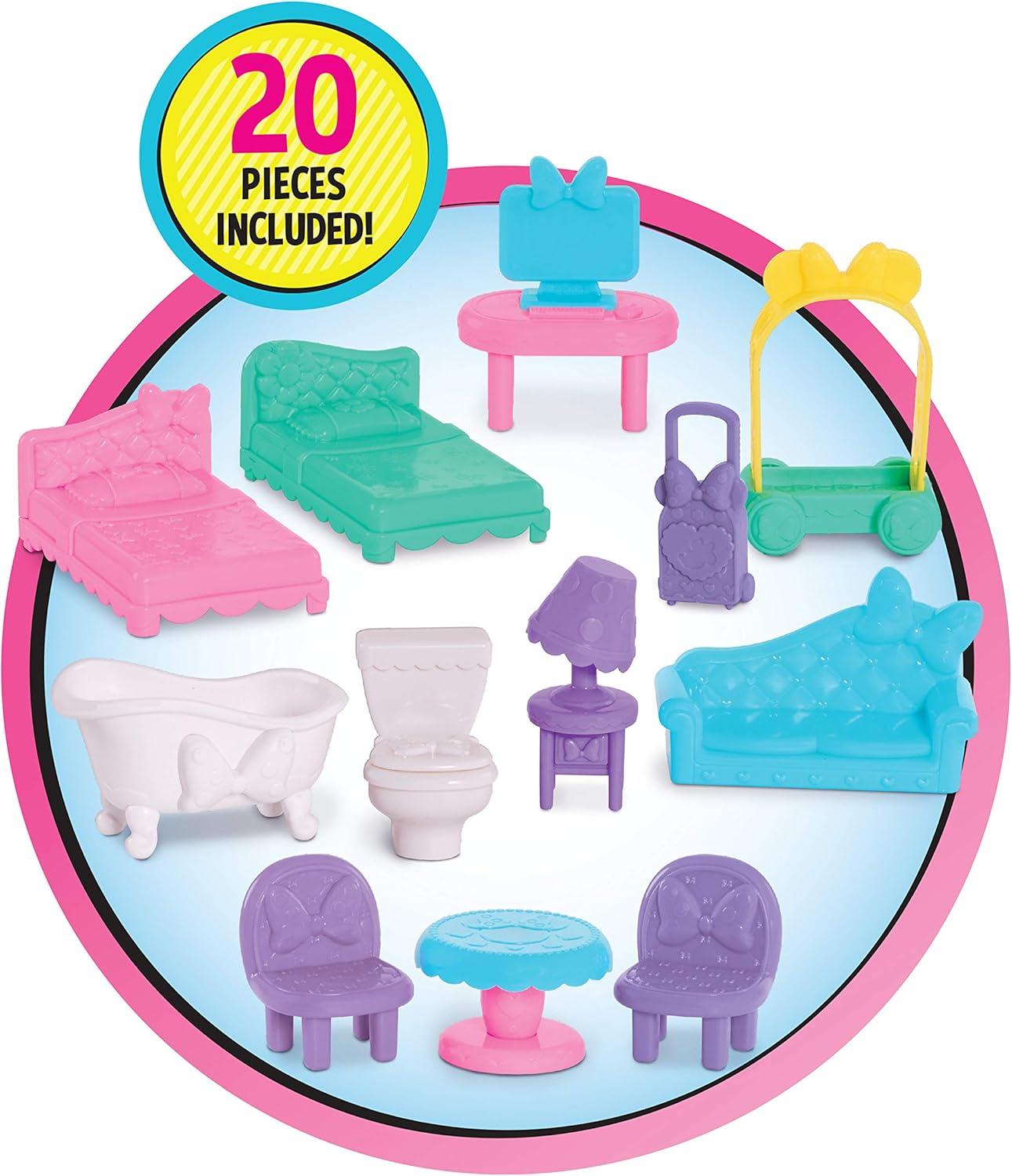 imageMinnie Mouse BowTel Hotel 20piece Figure and Playset 2Sided Play with Lights Sounds and Elevator Officially Licensed Kids Toys for Ages 3 Up by Just Play