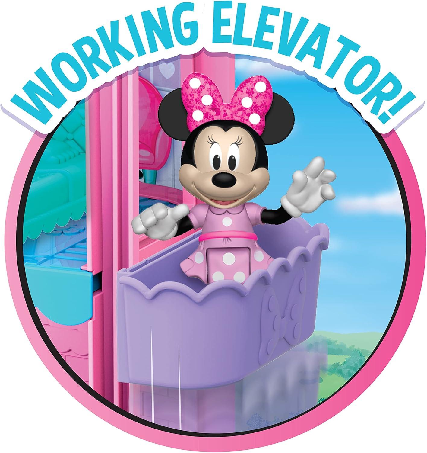 imageMinnie Mouse BowTel Hotel 20piece Figure and Playset 2Sided Play with Lights Sounds and Elevator Officially Licensed Kids Toys for Ages 3 Up by Just Play