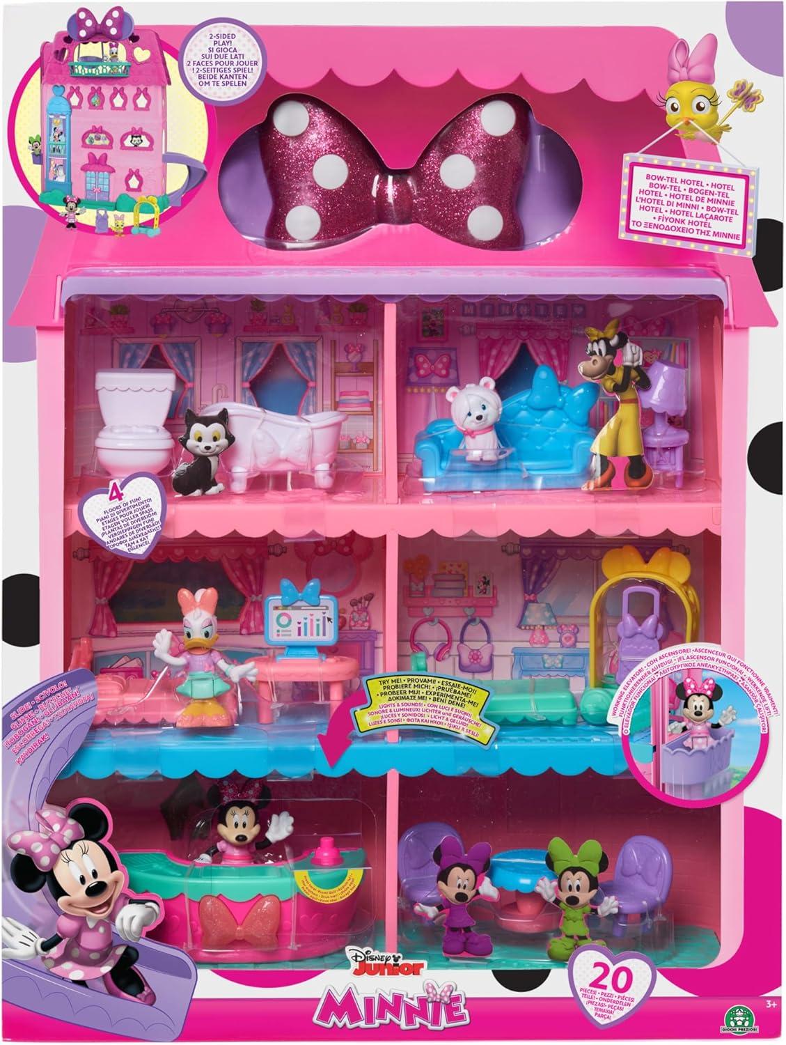 imageMinnie Mouse BowTel Hotel 20piece Figure and Playset 2Sided Play with Lights Sounds and Elevator Officially Licensed Kids Toys for Ages 3 Up by Just Play