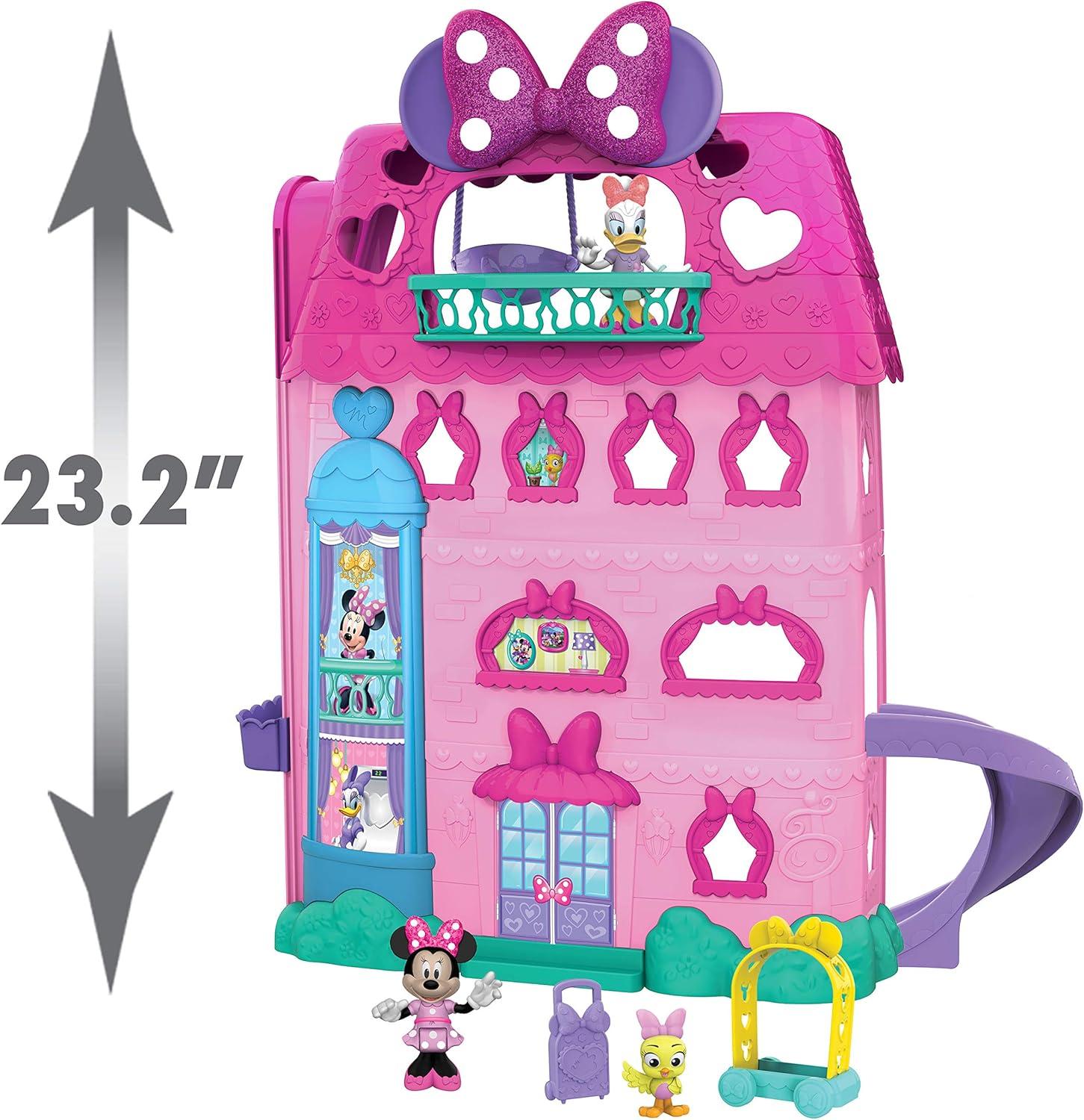 imageMinnie Mouse BowTel Hotel 20piece Figure and Playset 2Sided Play with Lights Sounds and Elevator Officially Licensed Kids Toys for Ages 3 Up by Just Play