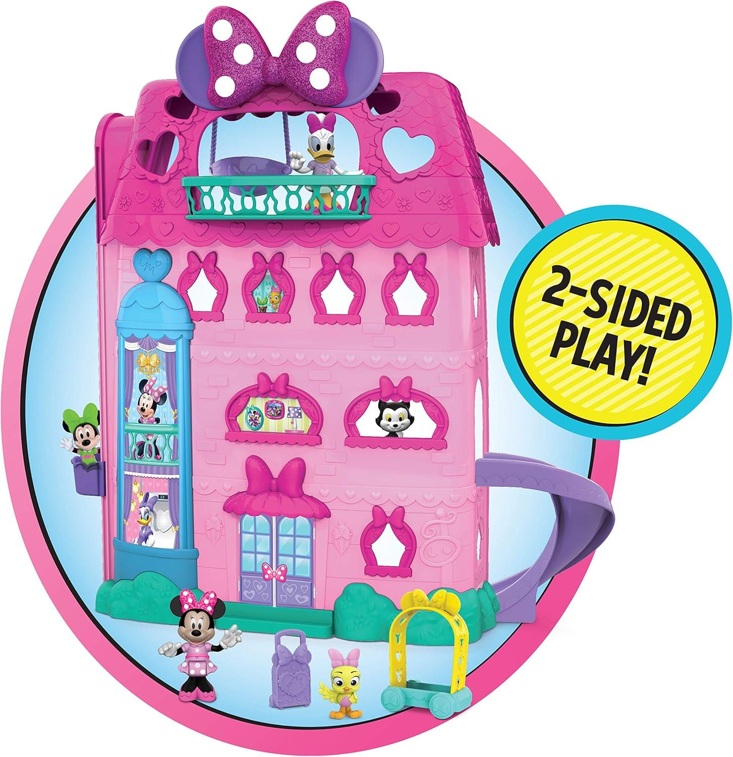 imageMinnie Mouse BowTel Hotel 20piece Figure and Playset 2Sided Play with Lights Sounds and Elevator Officially Licensed Kids Toys for Ages 3 Up by Just Play