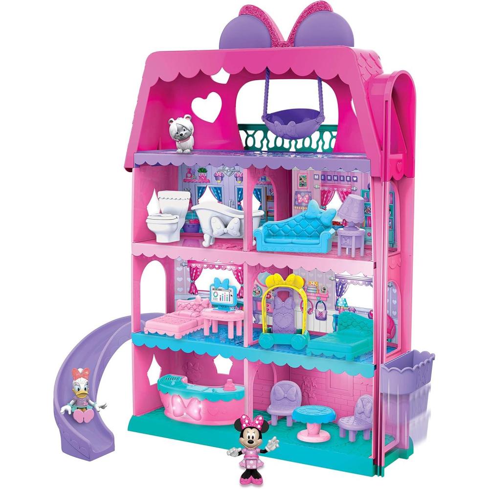 imageMinnie Mouse BowTel Hotel 20piece Figure and Playset 2Sided Play with Lights Sounds and Elevator Officially Licensed Kids Toys for Ages 3 Up by Just Play