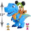 Disney Junior Mickey Mouse Funhouse Roarin’ Safari Dino, 4-piece Figures and Playset, Dinosaur, Kids Toys for Ages 3 Up by Just Play