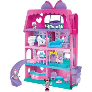 Minnie Mouse Bow-Tel Hotel, 20-piece Figure and Playset, 2-Sided Play with Lights, Sounds, and Elevator, Officially Licensed Kids Toys for Ages 3 Up by Just Play