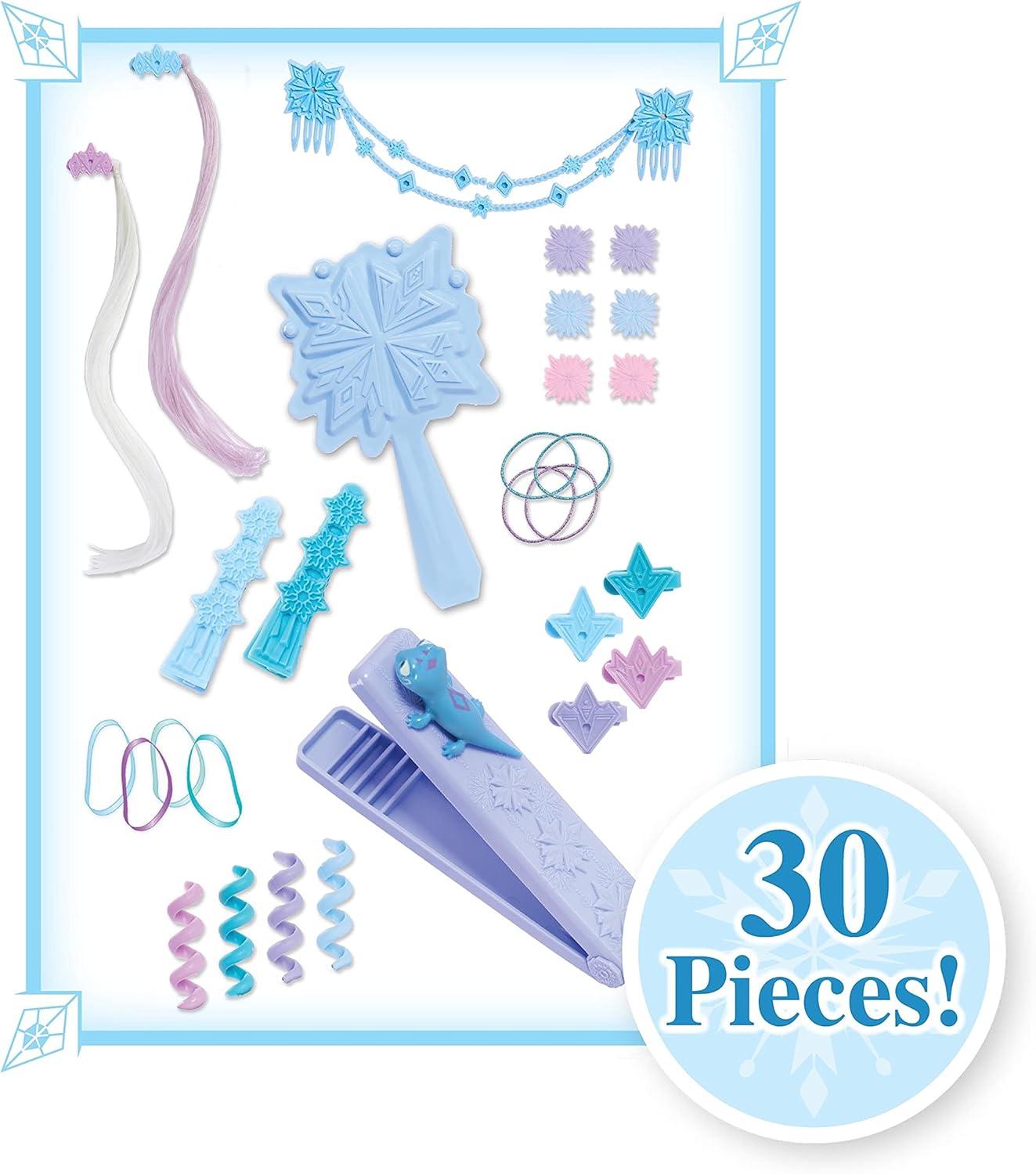 imageDisney Frozen Deluxe Elsa Styling Head Blonde Hair 18 Piece Pretend Play Set Wear and Share Accessories Amazon Exclusive Toy for Fans Girls Kids Ages 3 and Up Kids Toys for Ages 3 Up by Just Play
