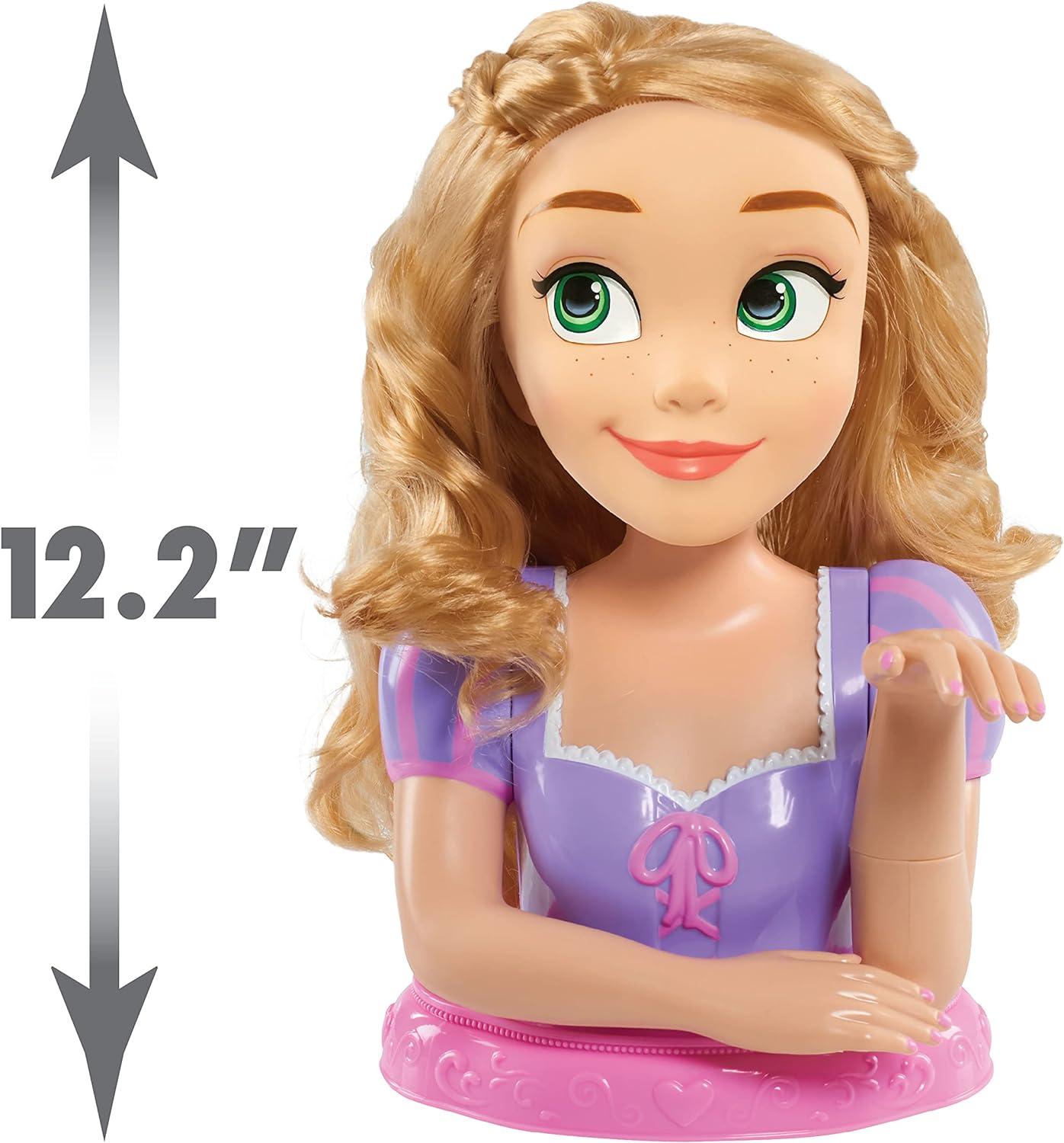 imageDisney Princess Deluxe 12inch Rapunzel Styling Head with Accessories 13pieces Pretend Play Kids Toys for Ages 3 Up by Just Play
