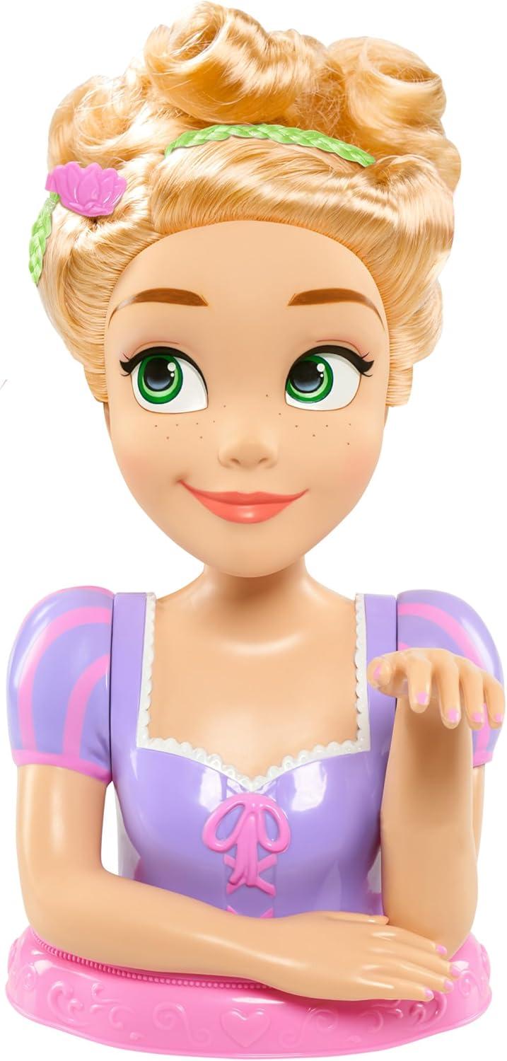 imageDisney Princess Deluxe 12inch Rapunzel Styling Head with Accessories 13pieces Pretend Play Kids Toys for Ages 3 Up by Just Play