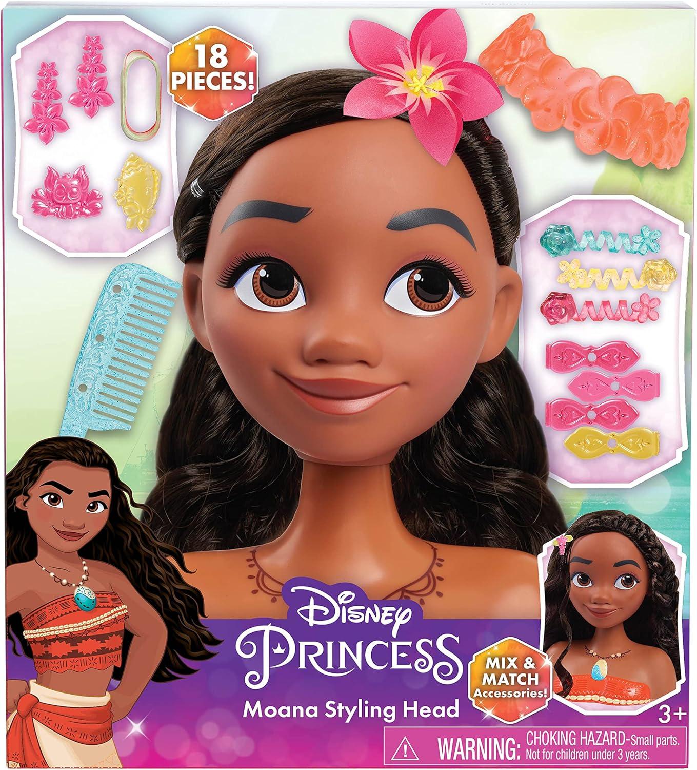 imageDisney Princess Moana Styling Head 14Pieces Pretend Play Kids Toys for Ages 3 Up by Just Play