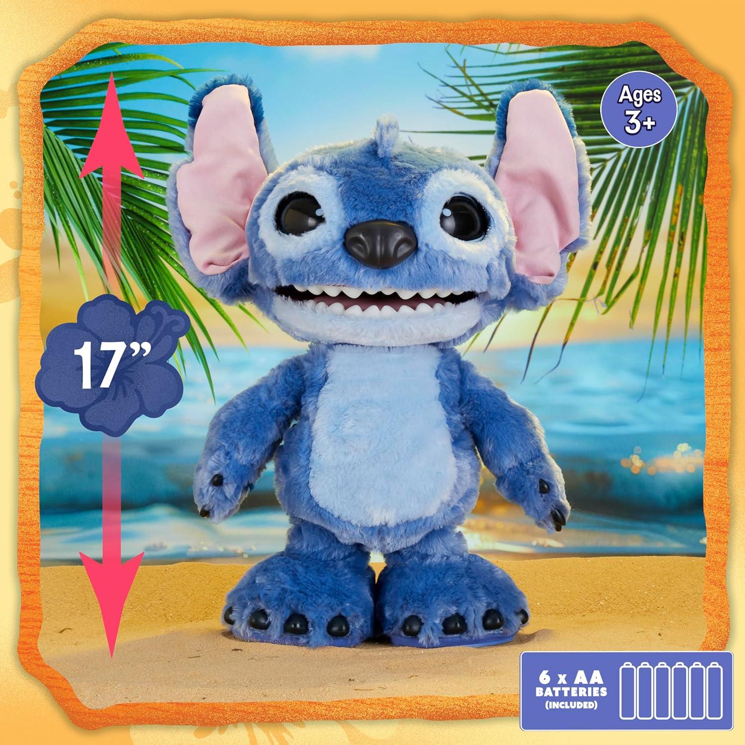 imageDisney Stitch Just Play Ultimate Interactive 17quot Plush Toy 100 Sounds ampamp Reactions Inspired by Disneys LiveAction Lilo ampamp Stitch Film New Movie Toy for Fans Girls Boys Kids 3 and Up byStitch