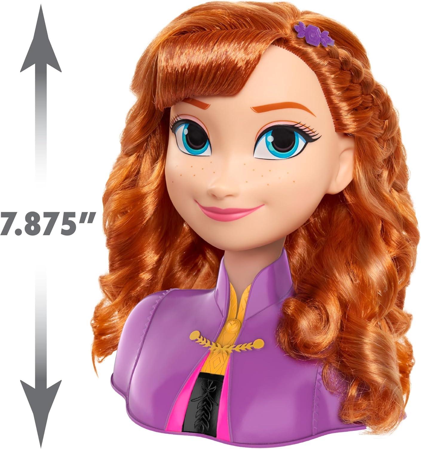 imageDisneys Frozen 2 Anna 75inch Styling Head 17Pieces Dress Up and Pretend Play Kids Toys for Ages 3 Up by Just PlayAnna