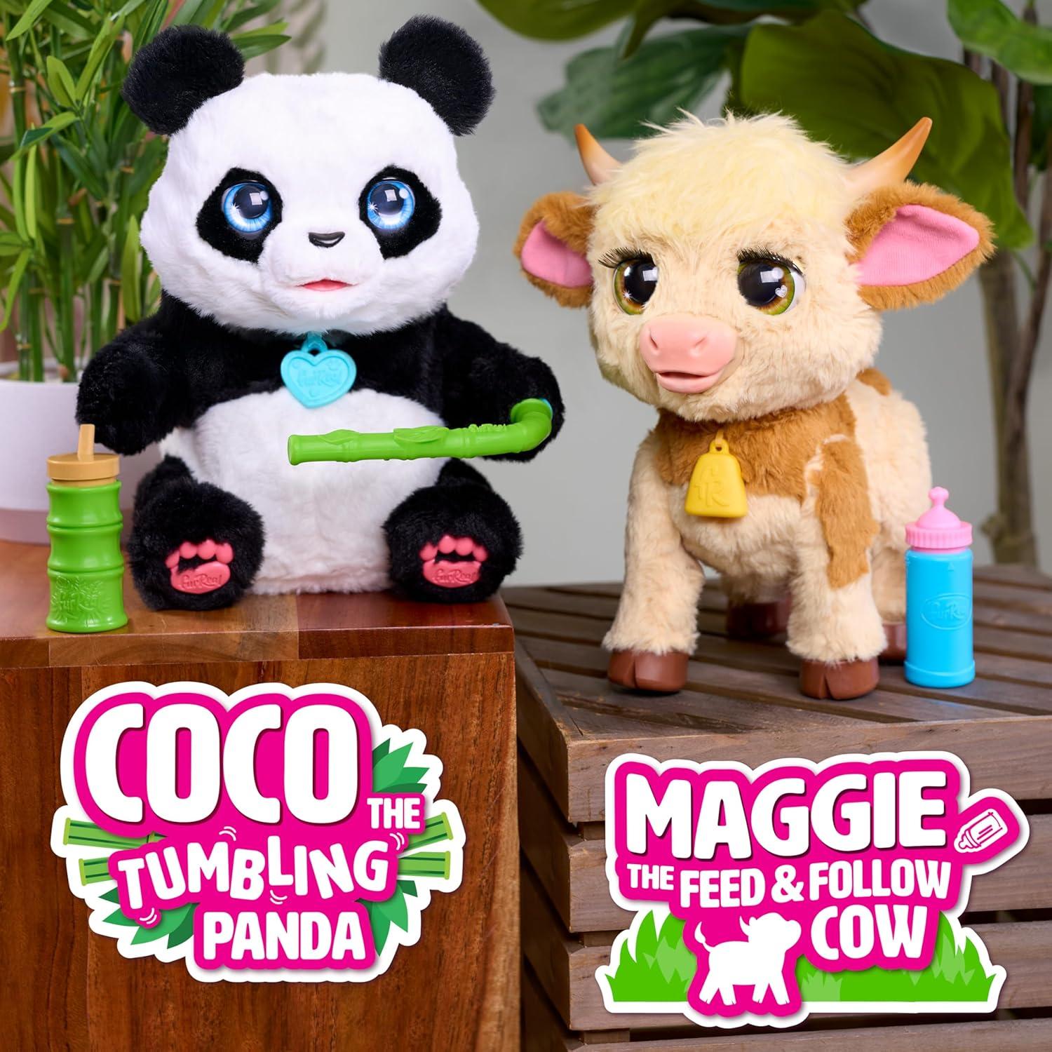 imageFurReal Maggie The Feed ampamp Follow Cow 11 Inch Interactive Highland Mini Cow for Boys and Girls Ages 4 and up