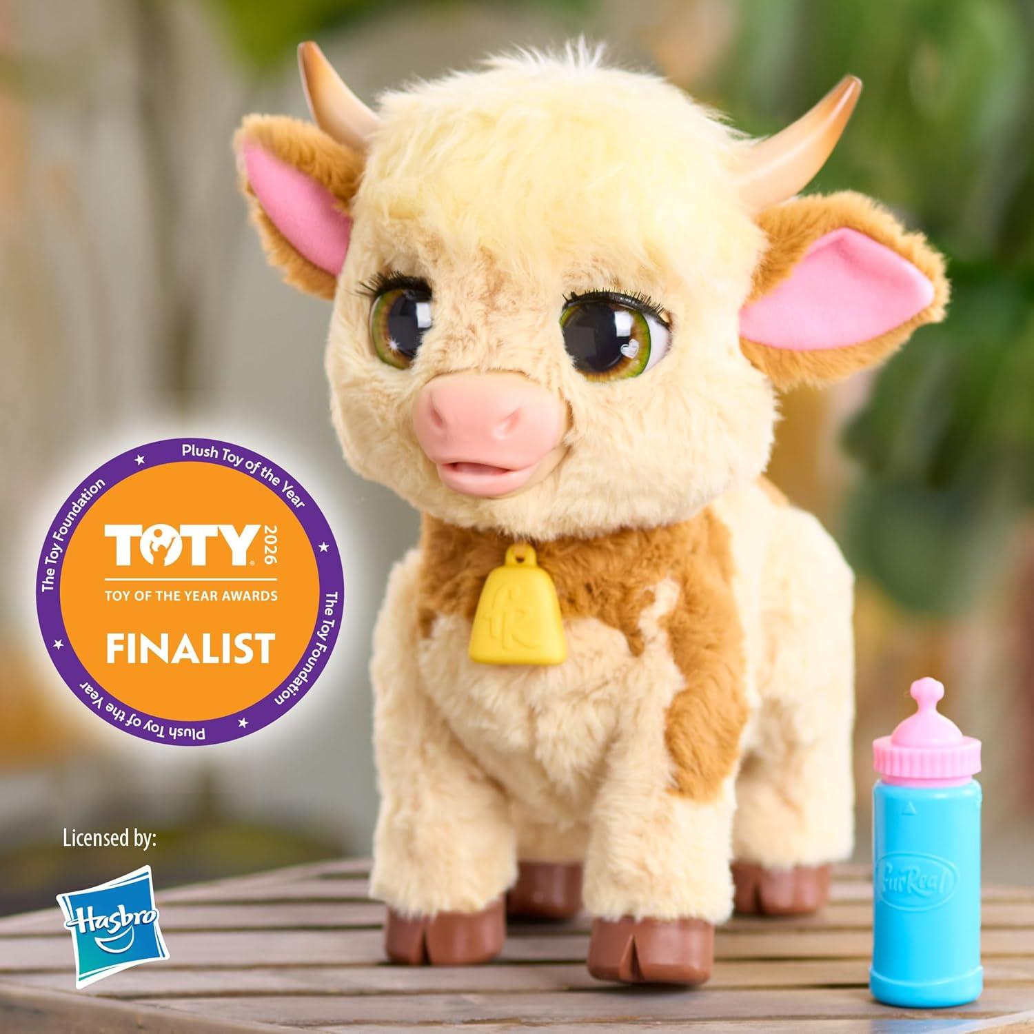 imageFurReal Maggie The Feed ampamp Follow Cow 11 Inch Interactive Highland Mini Cow for Boys and Girls Ages 4 and up