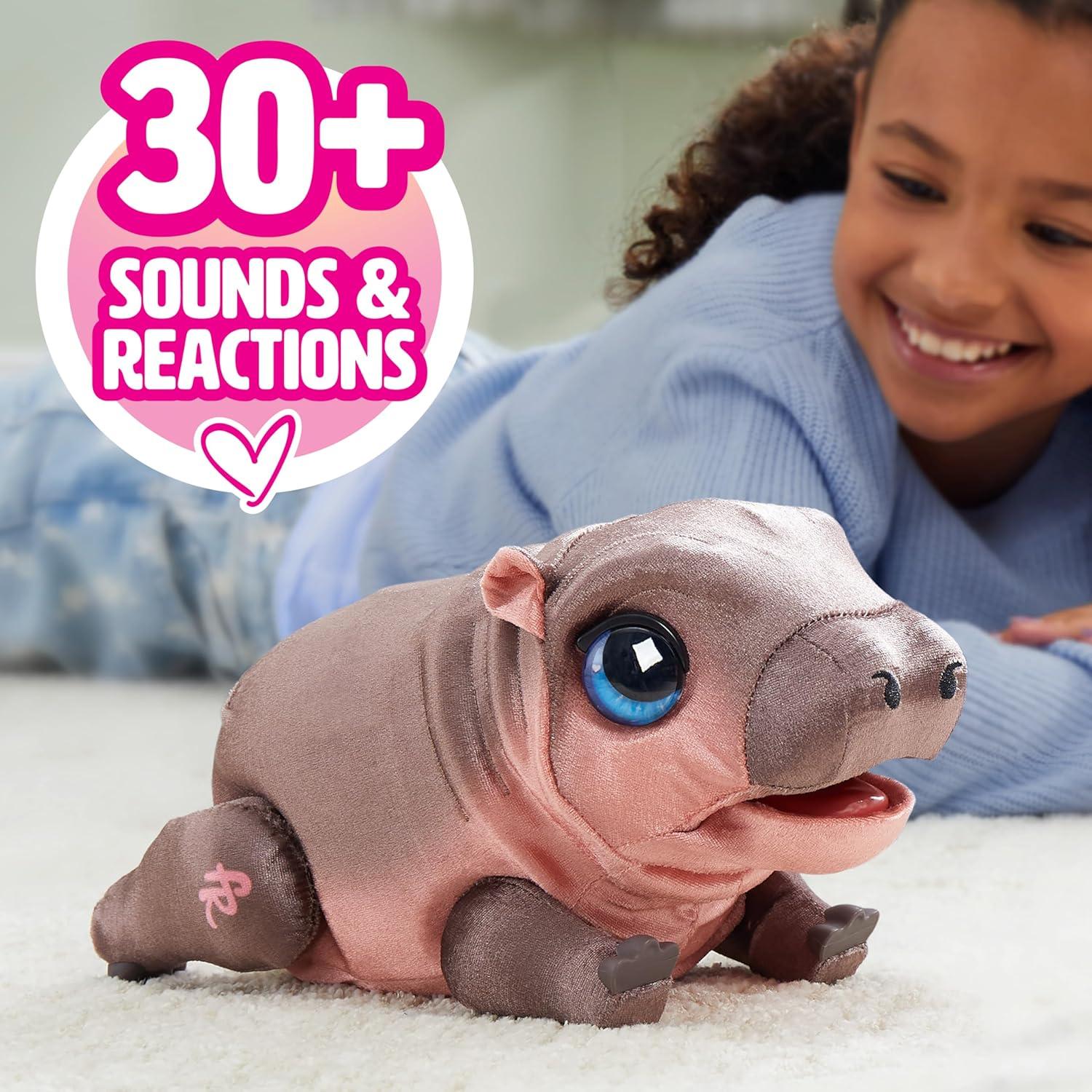 imageFurReal Sally The Silly Hippo 9 Inch Interactive Plush Kids Toys for Ages 4 Up by Just Play