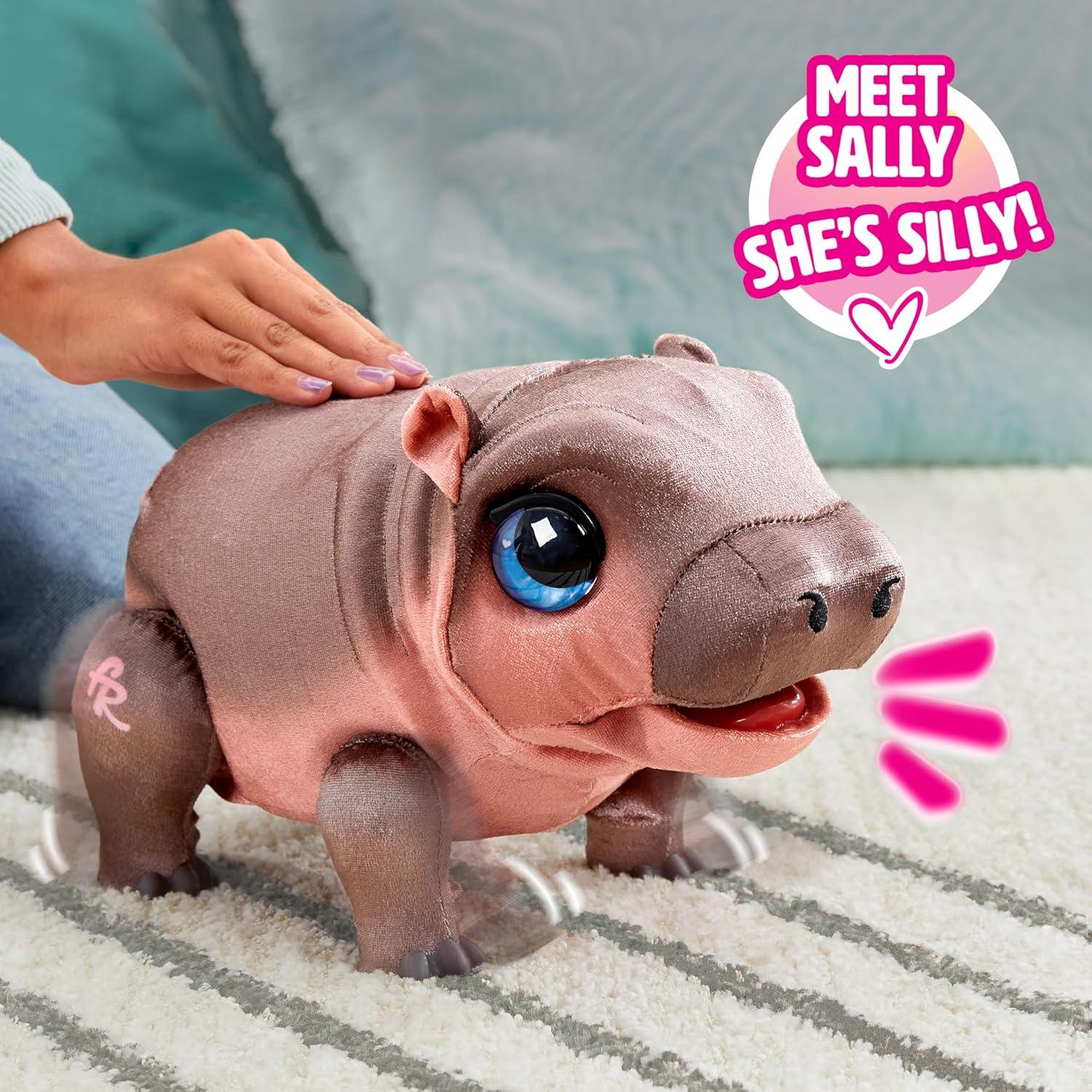 imageFurReal Sally The Silly Hippo 9 Inch Interactive Plush Kids Toys for Ages 4 Up by Just Play
