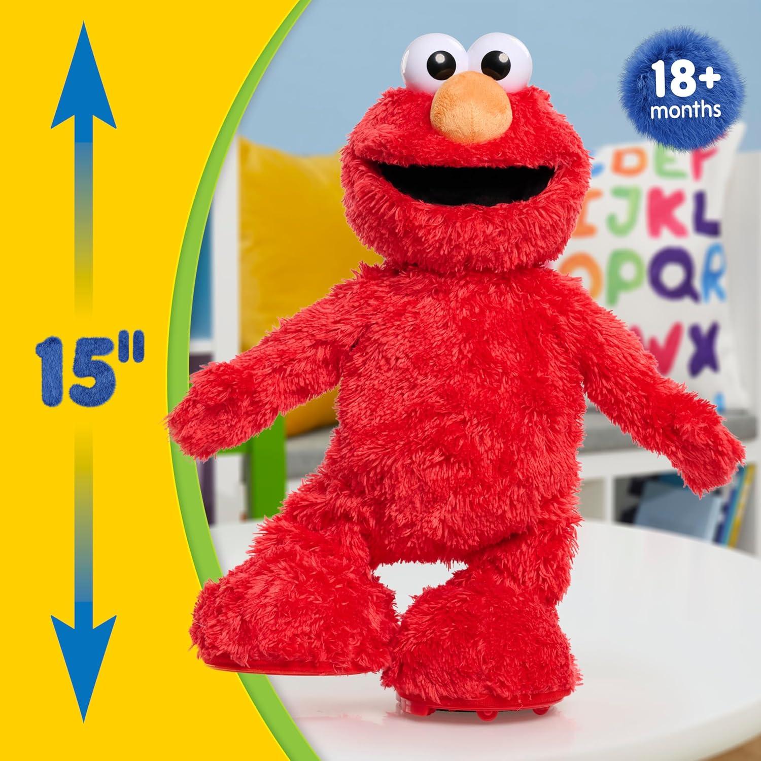 imageSesame Street Hokey Pokey Elmo 14 Interactive Plush Toy Sings Dances ampamp Plays Music Bilingual Stuffed Animal for Pretend Play Soft ampamp Huggable Ages 18 Months and Up by Just Play