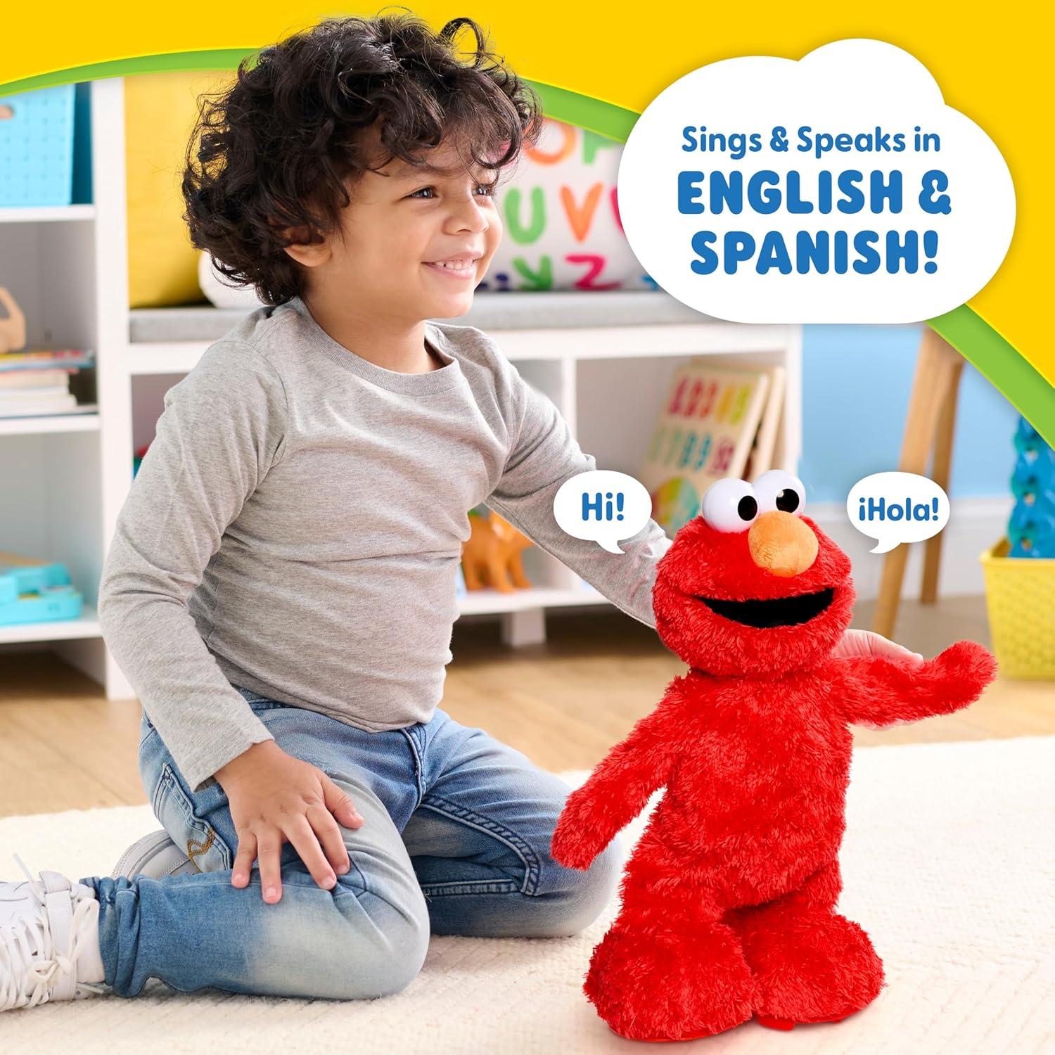 imageSesame Street Hokey Pokey Elmo 14 Interactive Plush Toy Sings Dances ampamp Plays Music Bilingual Stuffed Animal for Pretend Play Soft ampamp Huggable Ages 18 Months and Up by Just Play