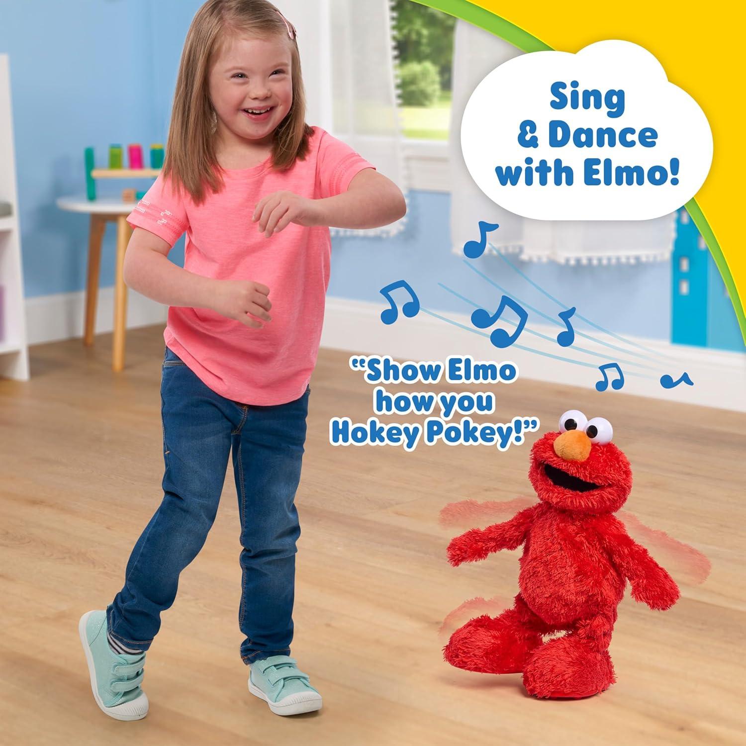 imageSesame Street Hokey Pokey Elmo 14 Interactive Plush Toy Sings Dances ampamp Plays Music Bilingual Stuffed Animal for Pretend Play Soft ampamp Huggable Ages 18 Months and Up by Just Play