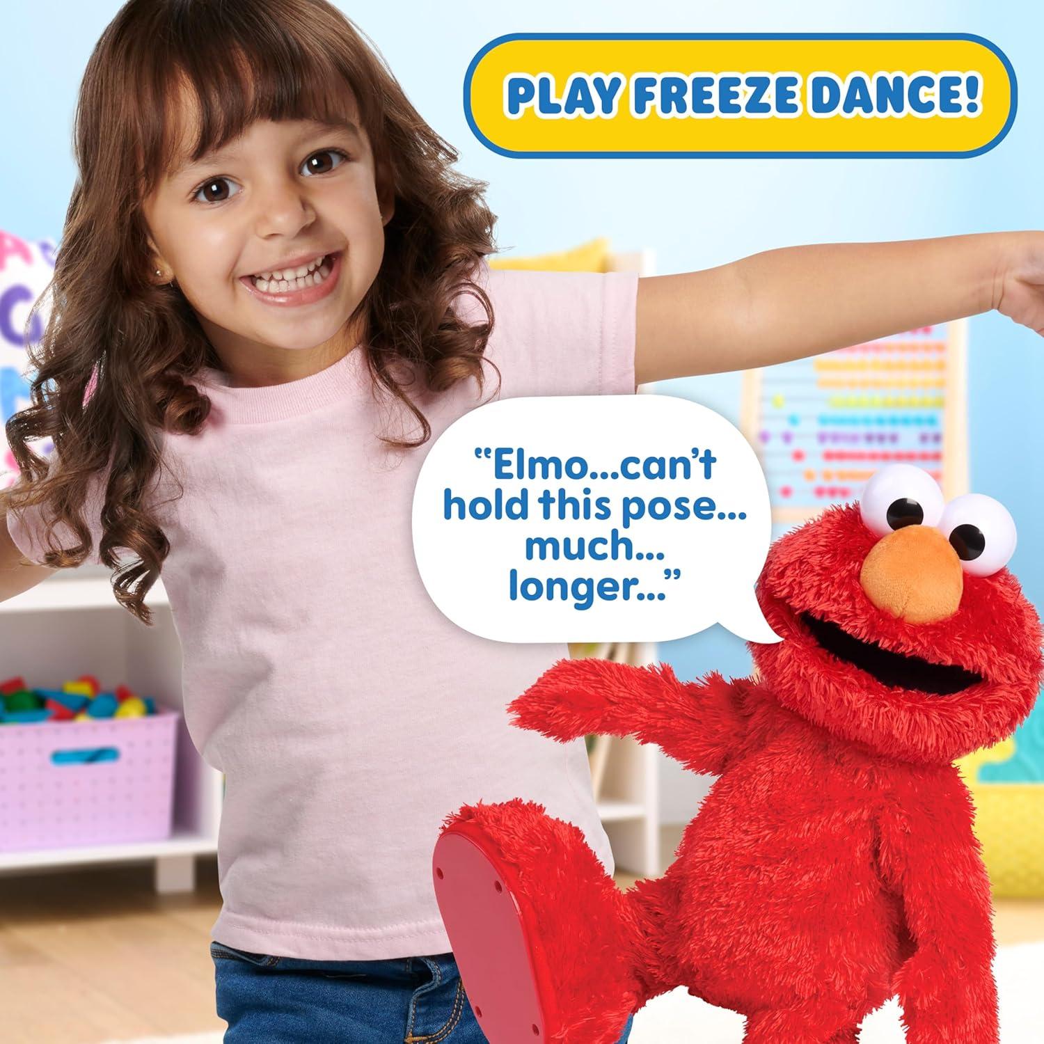 imageSesame Street Hokey Pokey Elmo 14 Interactive Plush Toy Sings Dances ampamp Plays Music Bilingual Stuffed Animal for Pretend Play Soft ampamp Huggable Ages 18 Months and Up by Just Play