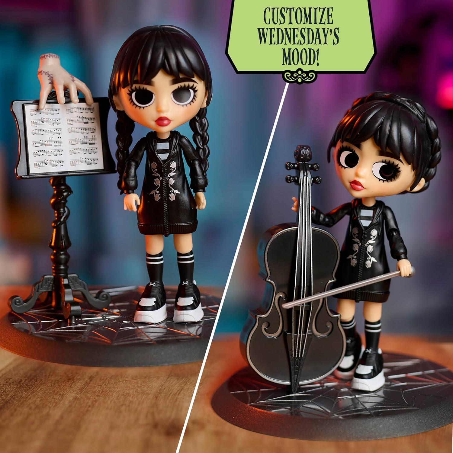 imageWEDNESDAY Deluxe 6inch Articulated Figure 11Pieces Interchangeable Face Plates and Fashion Customizable Collectible Figurine Kids Toys for Ages 3 Up by Just Play