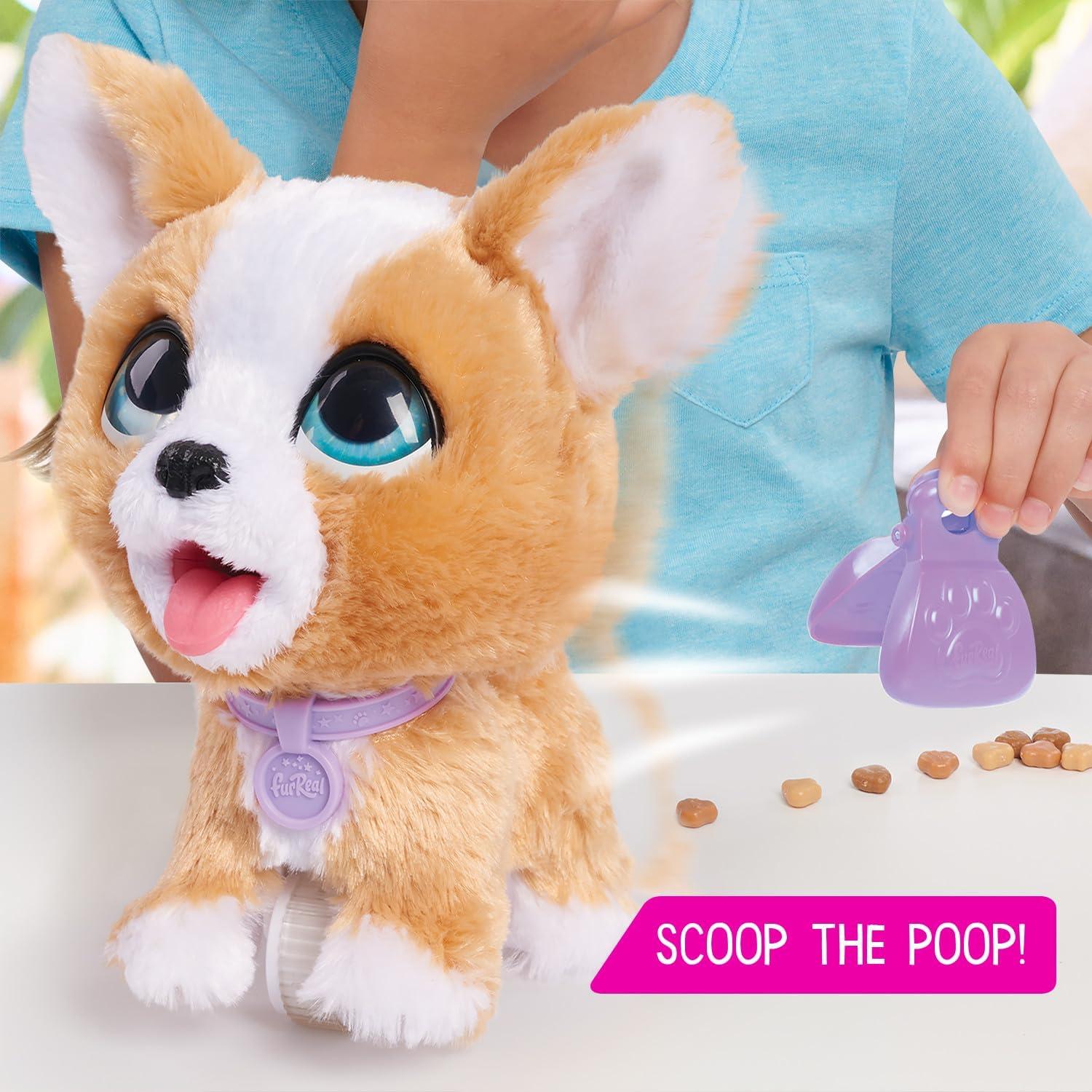 imagefurReal PoopALots Corgi Interactive 8inch Walking Plush Stuffed Animal Pooping Puppy with Leash 14pieces Kids Toys for Ages 4 Up by Just Play