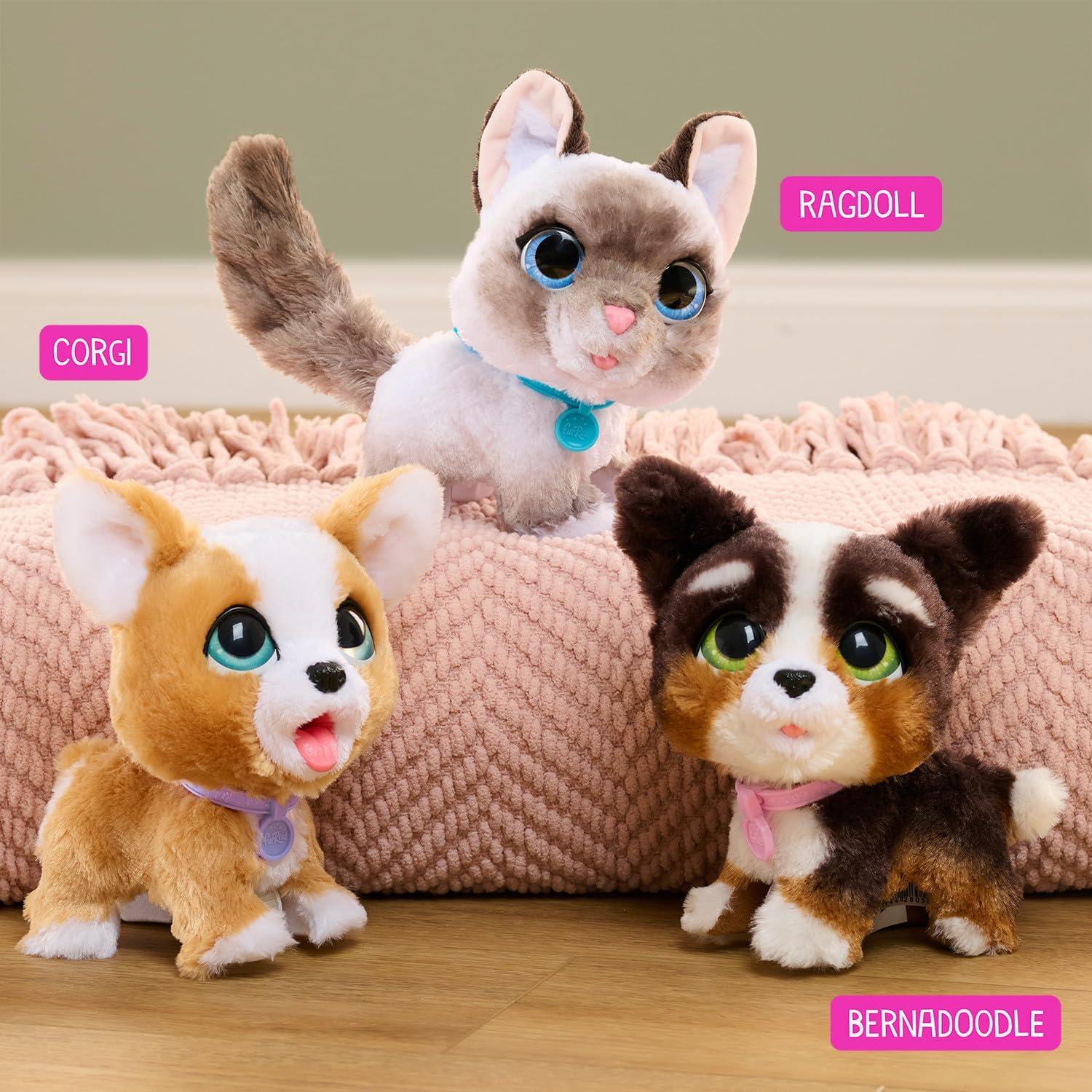 imagefurReal PoopALots Corgi Interactive 8inch Walking Plush Stuffed Animal Pooping Puppy with Leash 14pieces Kids Toys for Ages 4 Up by Just Play