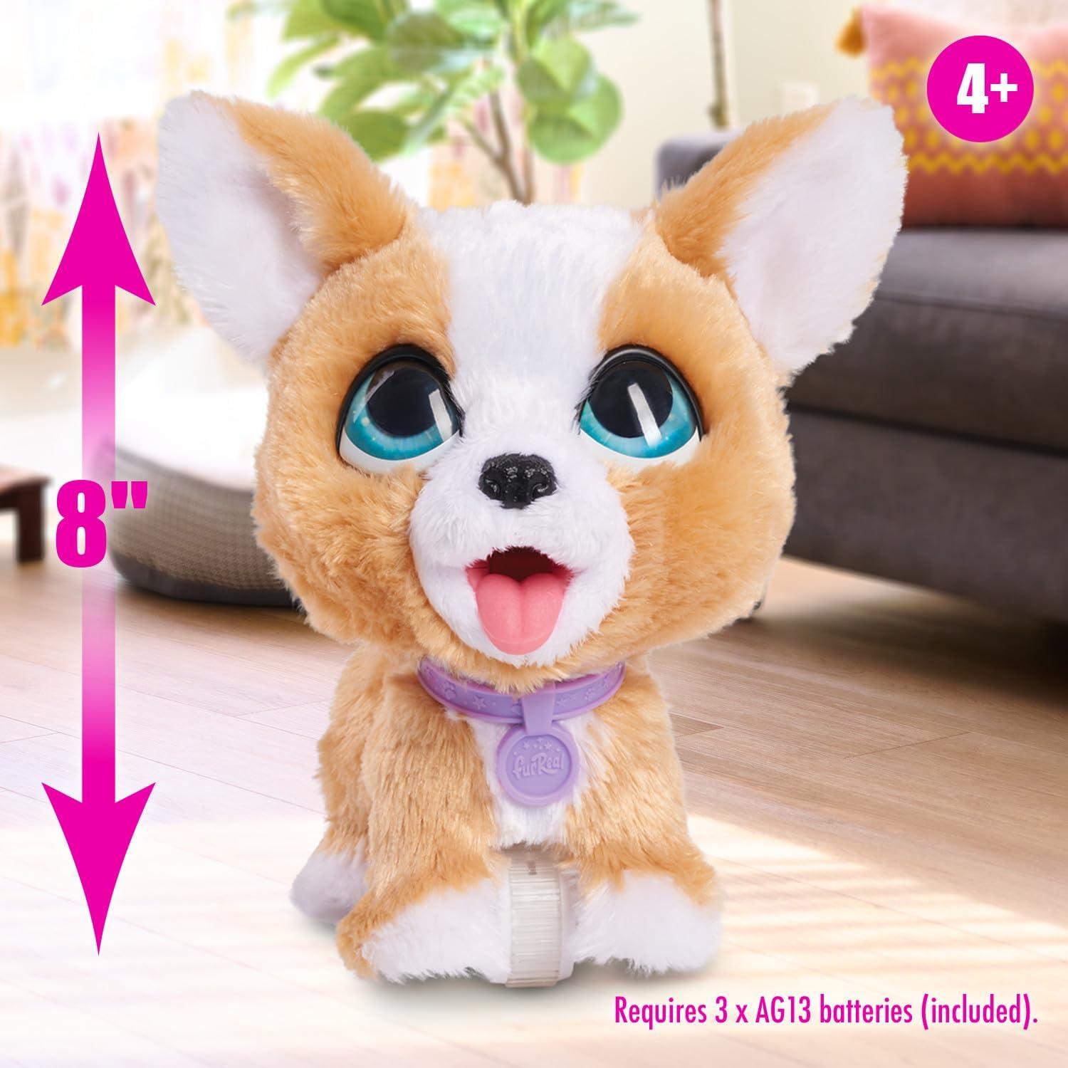 imagefurReal PoopALots Corgi Interactive 8inch Walking Plush Stuffed Animal Pooping Puppy with Leash 14pieces Kids Toys for Ages 4 Up by Just Play