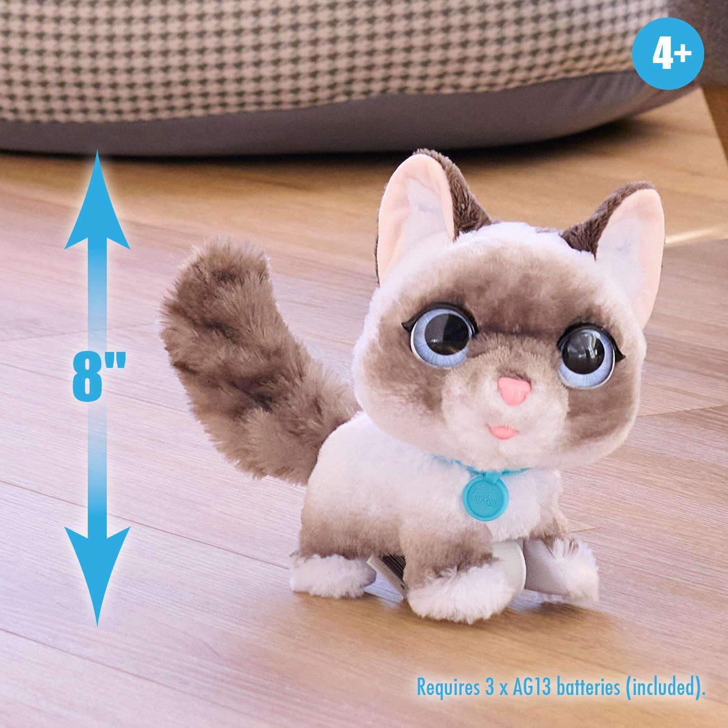 imagefurReal Wagalots Kitty Small Interactive Plush Faux Fur Kids Toys for Ages 4 Up by Just Play