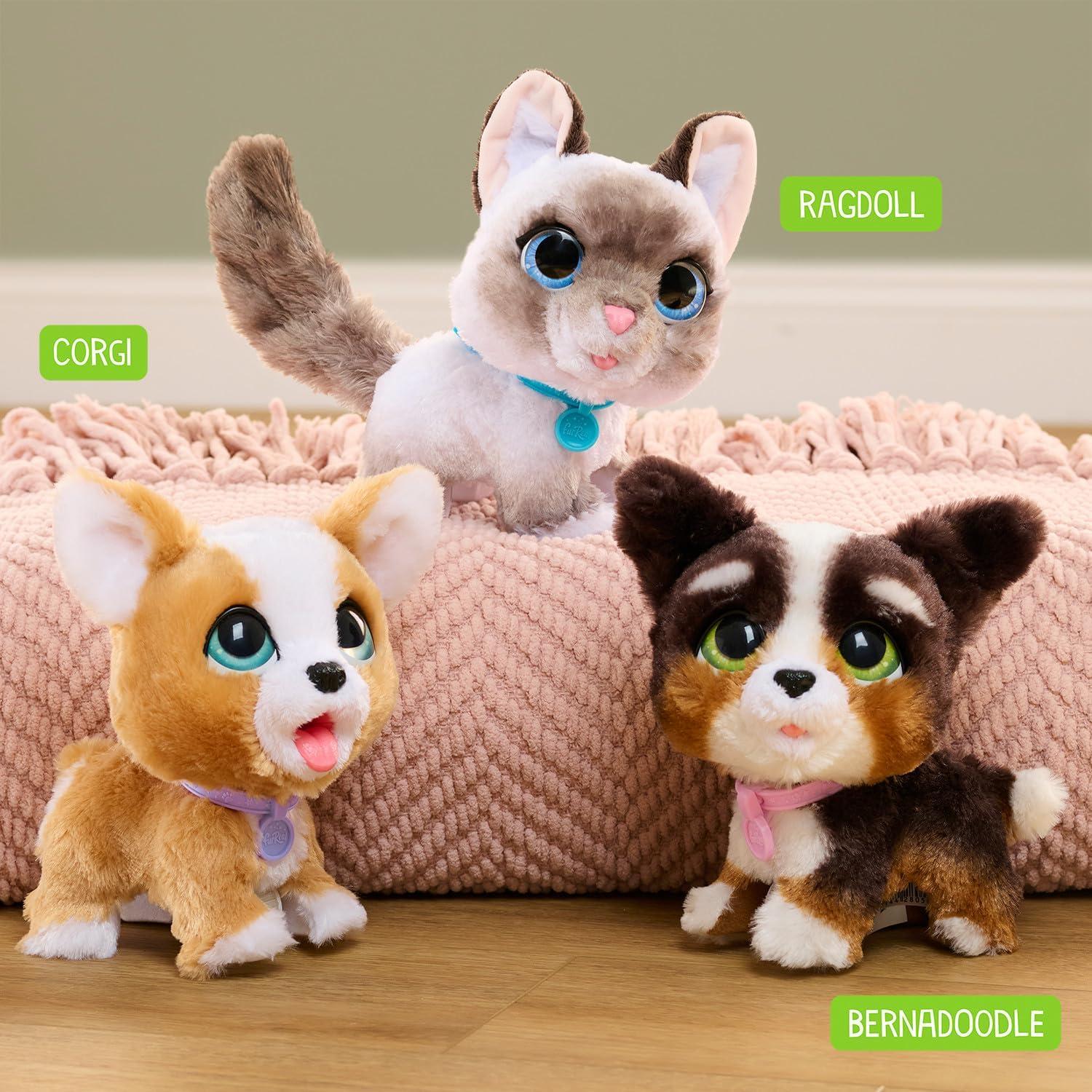 imagefurReal WalkALots Bernedoodle Interactive Toy 8inch Walking Plush Puppy with Sounds Faux Fur Kids Toys for Ages 4 Up by Just Play