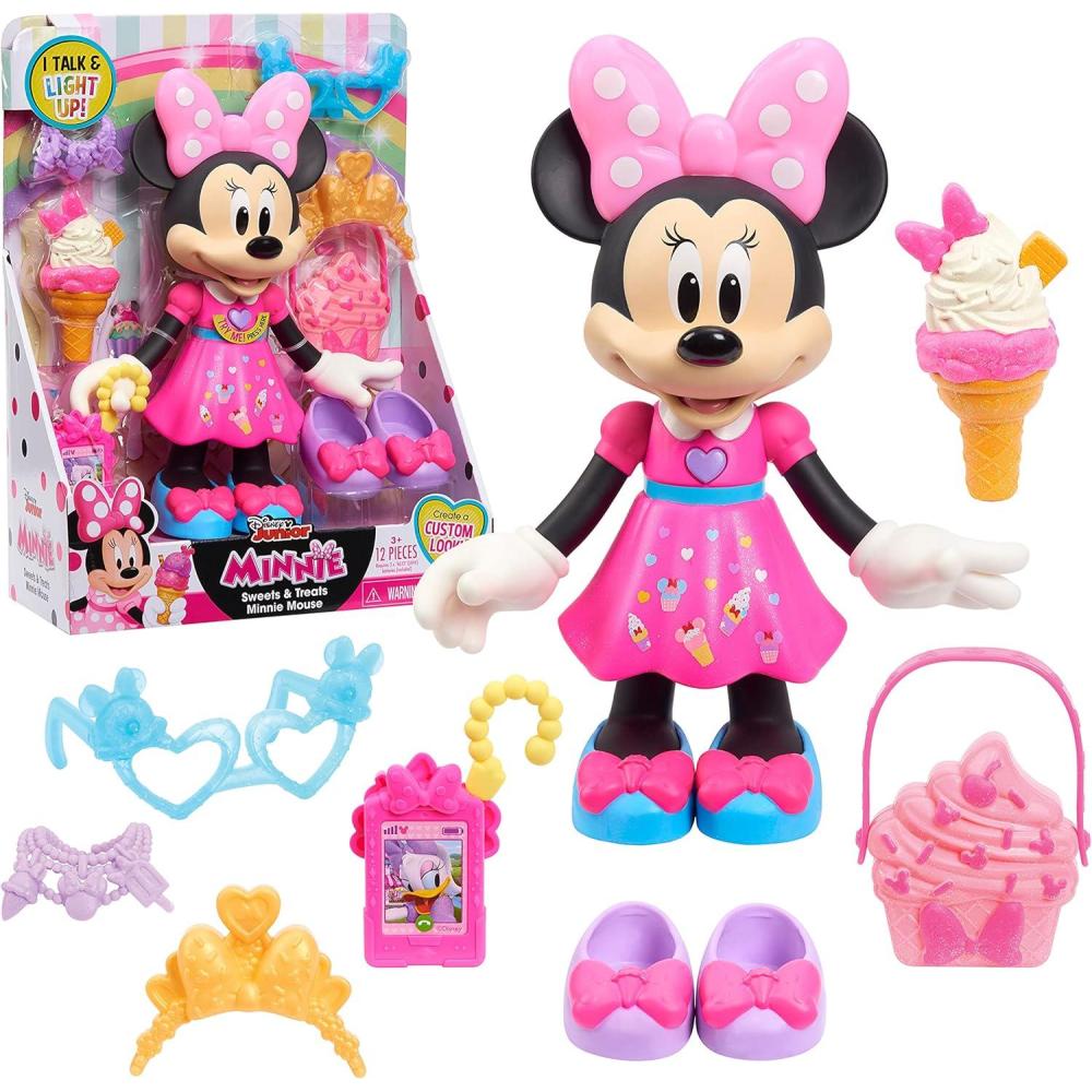 imageDisney Junior Sweets ampamp Treats Minnie Mouse Interactive 10Inch Doll with Lights Sounds and Accessories Kids Toys for Ages 3 Up Amazon Exclusive by Just Play